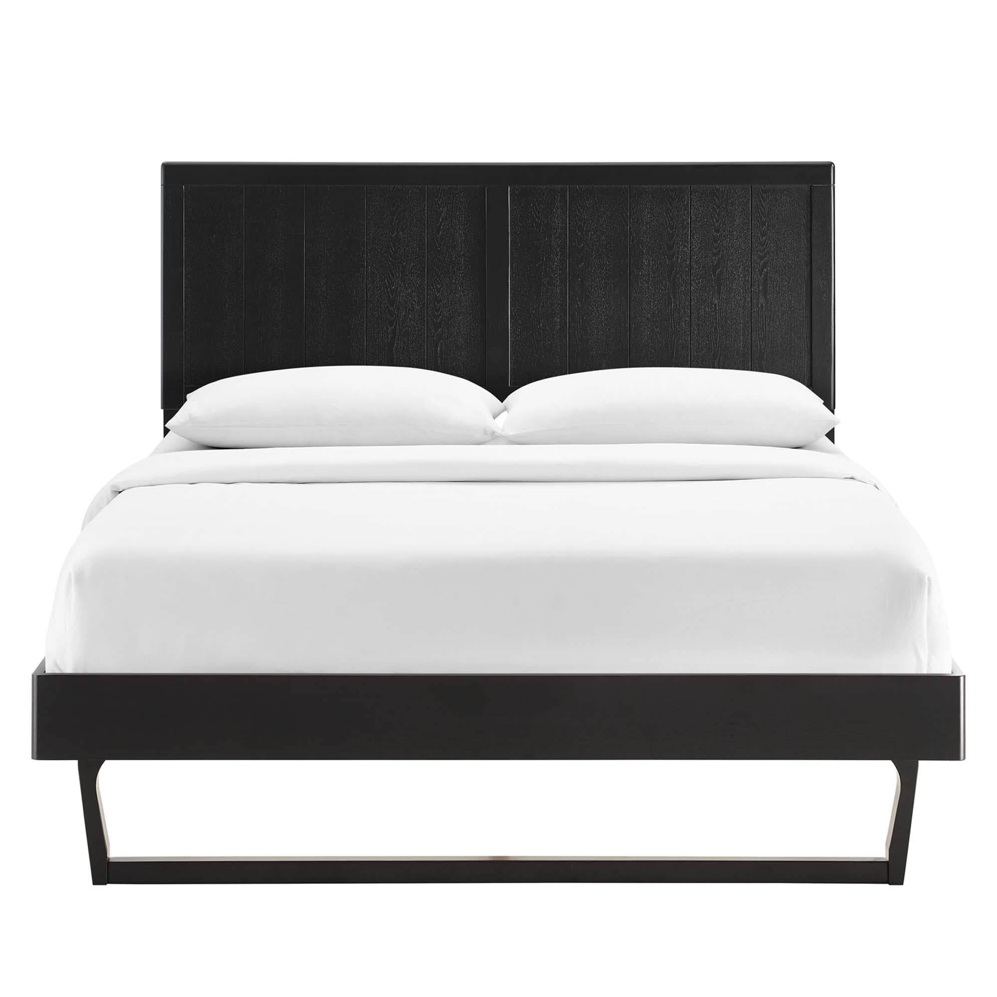 Alana Full Wood Platform Bed With Angular Frame