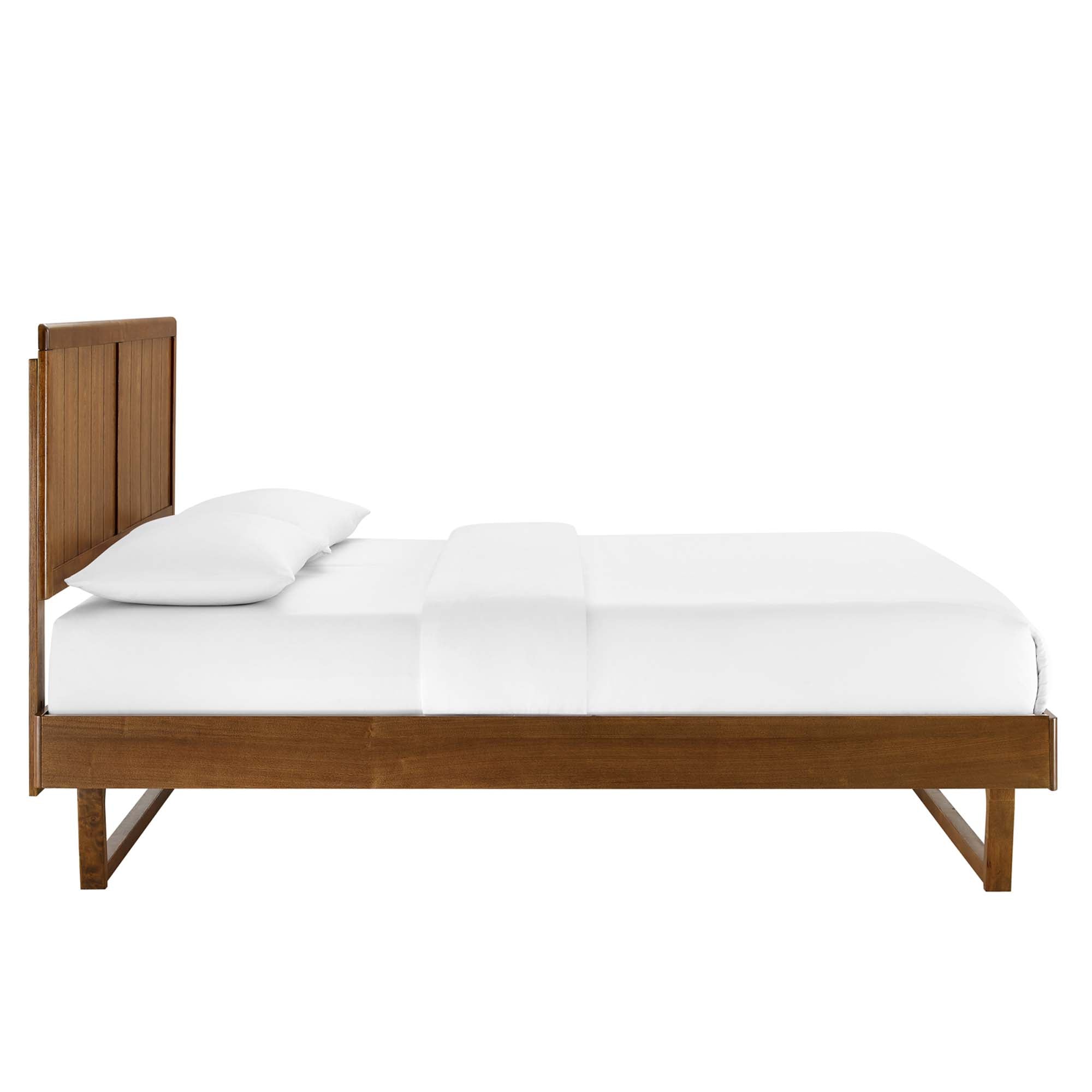 Alana Full Wood Platform Bed With Angular Frame