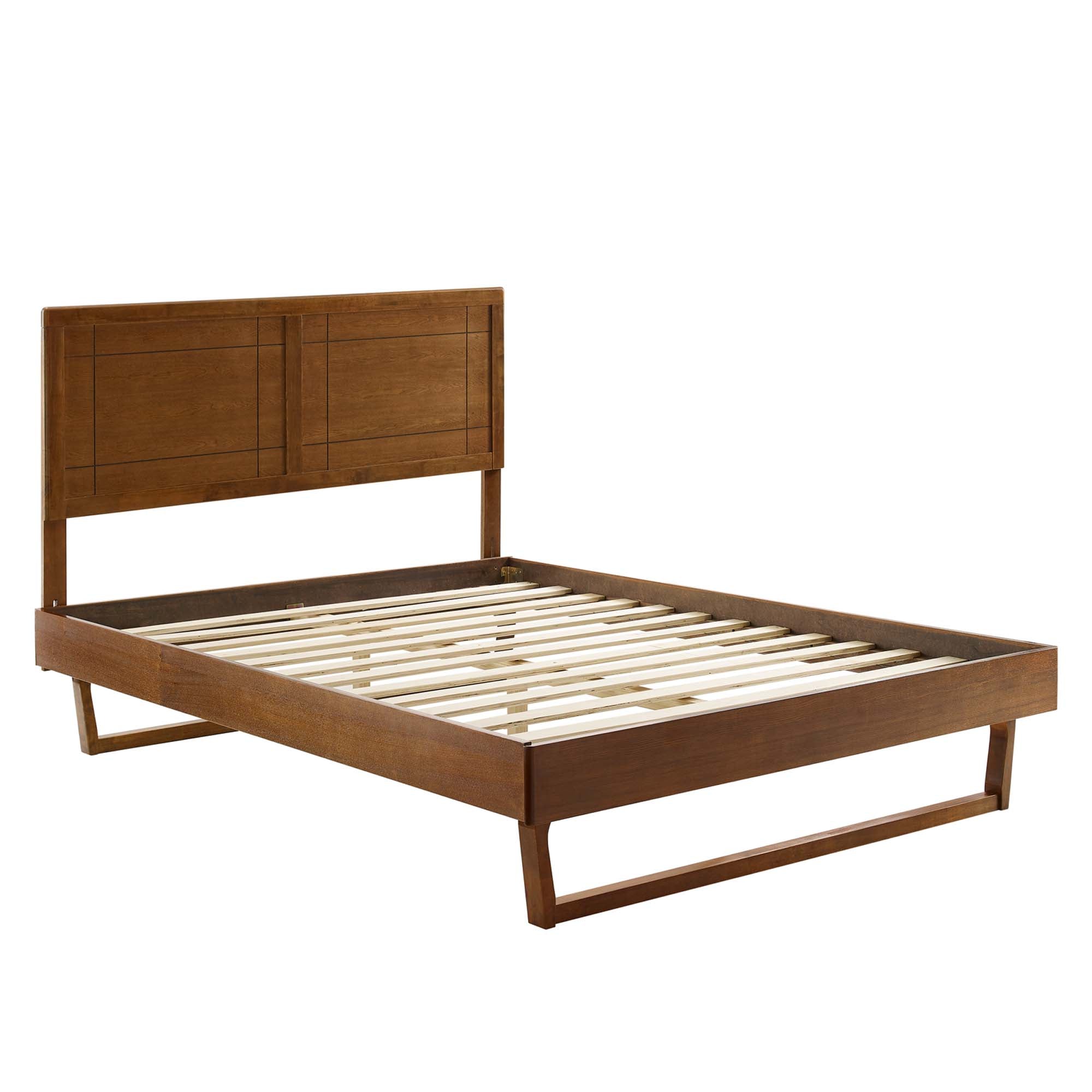 Marlee Full Wood Platform Bed With Angular Frame