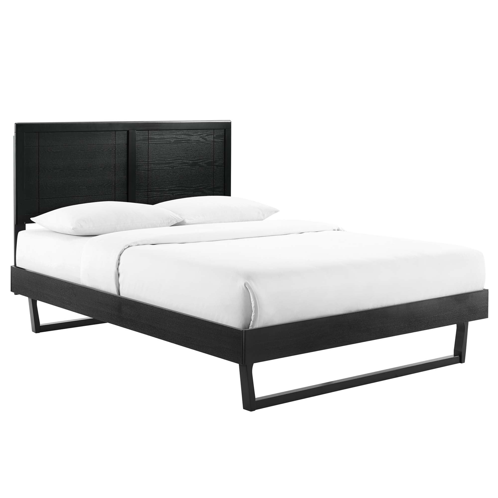 Marlee King Wood Platform Bed With Angular Frame