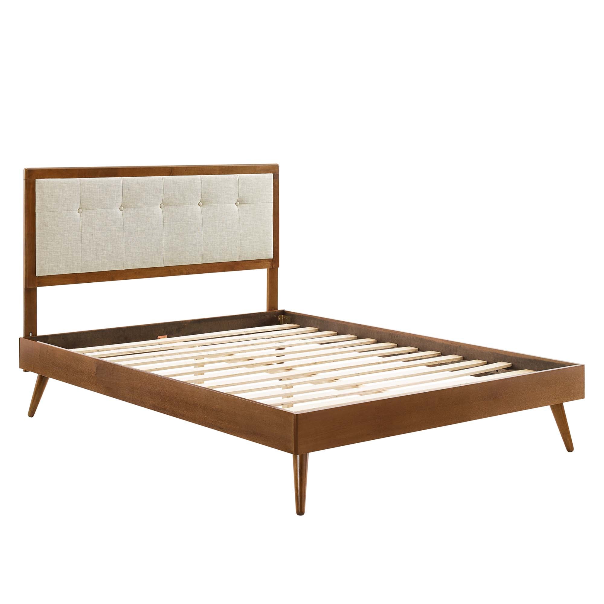 Willow King Wood Platform Bed With Splayed Legs