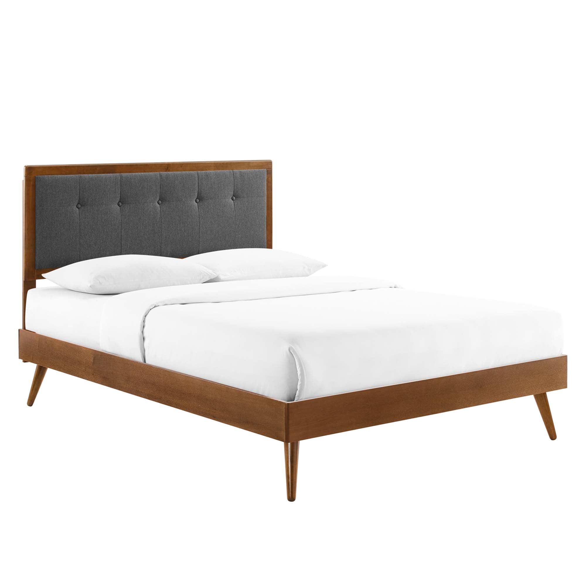 Willow King Wood Platform Bed With Splayed Legs