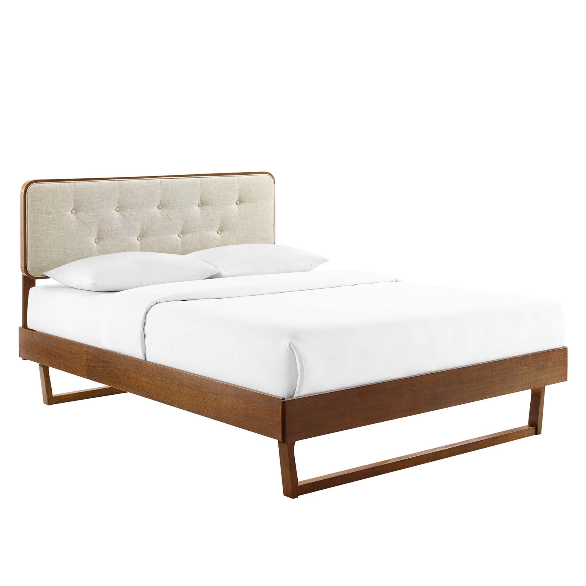 Bridgette Twin Wood Platform Bed With Angular Frame