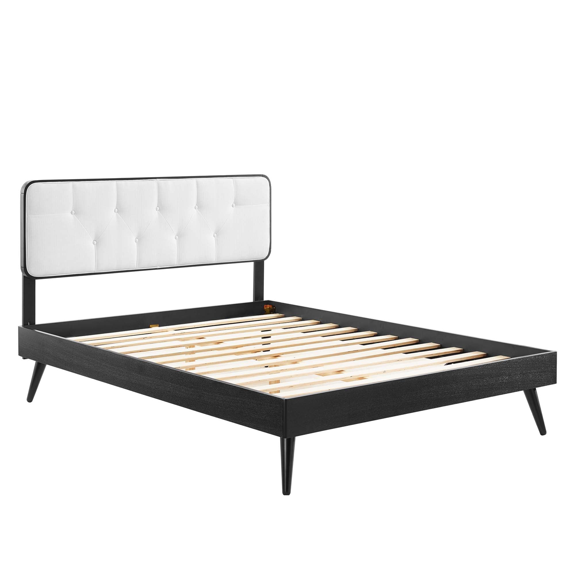 Bridgette Full Wood Platform Bed With Splayed Legs