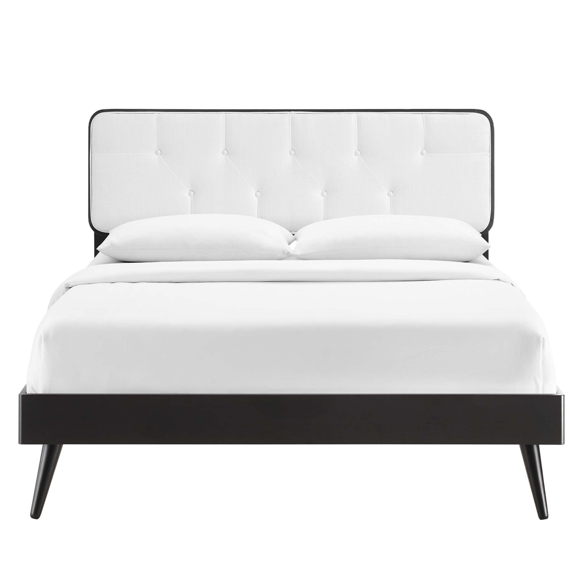 Bridgette Full Wood Platform Bed With Splayed Legs