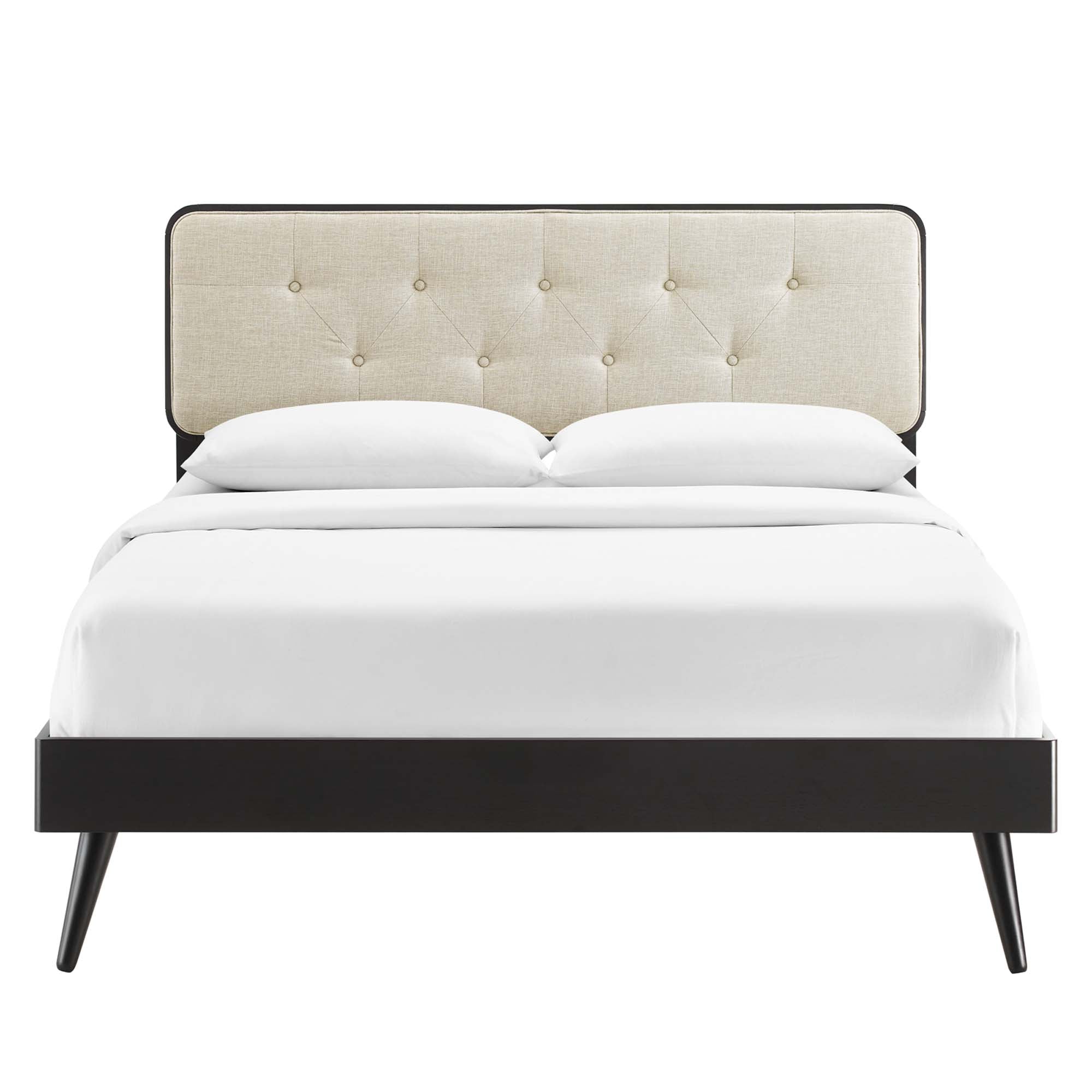 Bridgette King Wood Platform Bed With Splayed Legs