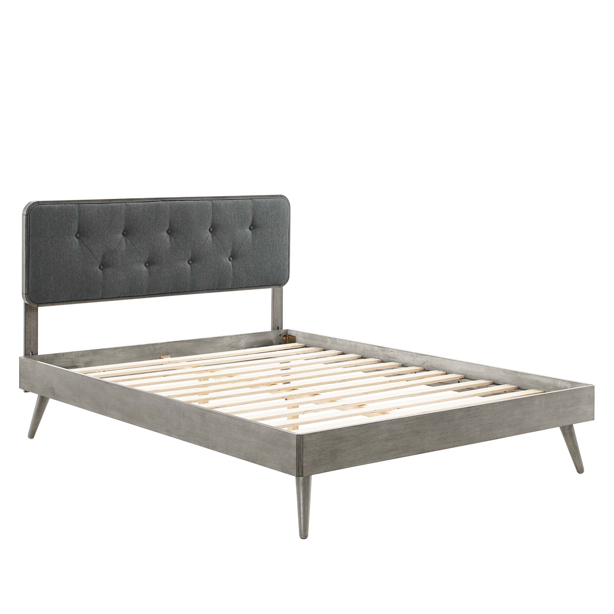 Bridgette King Wood Platform Bed With Splayed Legs