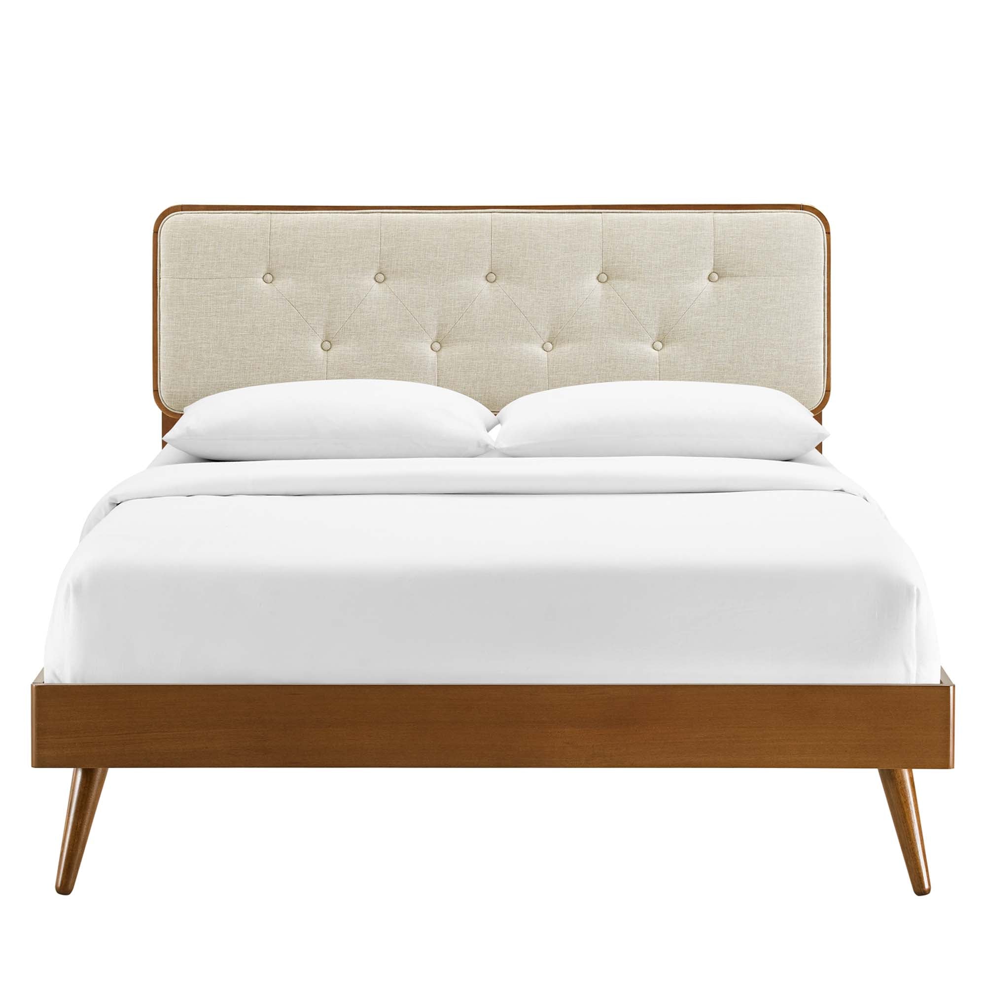 Bridgette Twin Wood Platform Bed With Splayed Legs