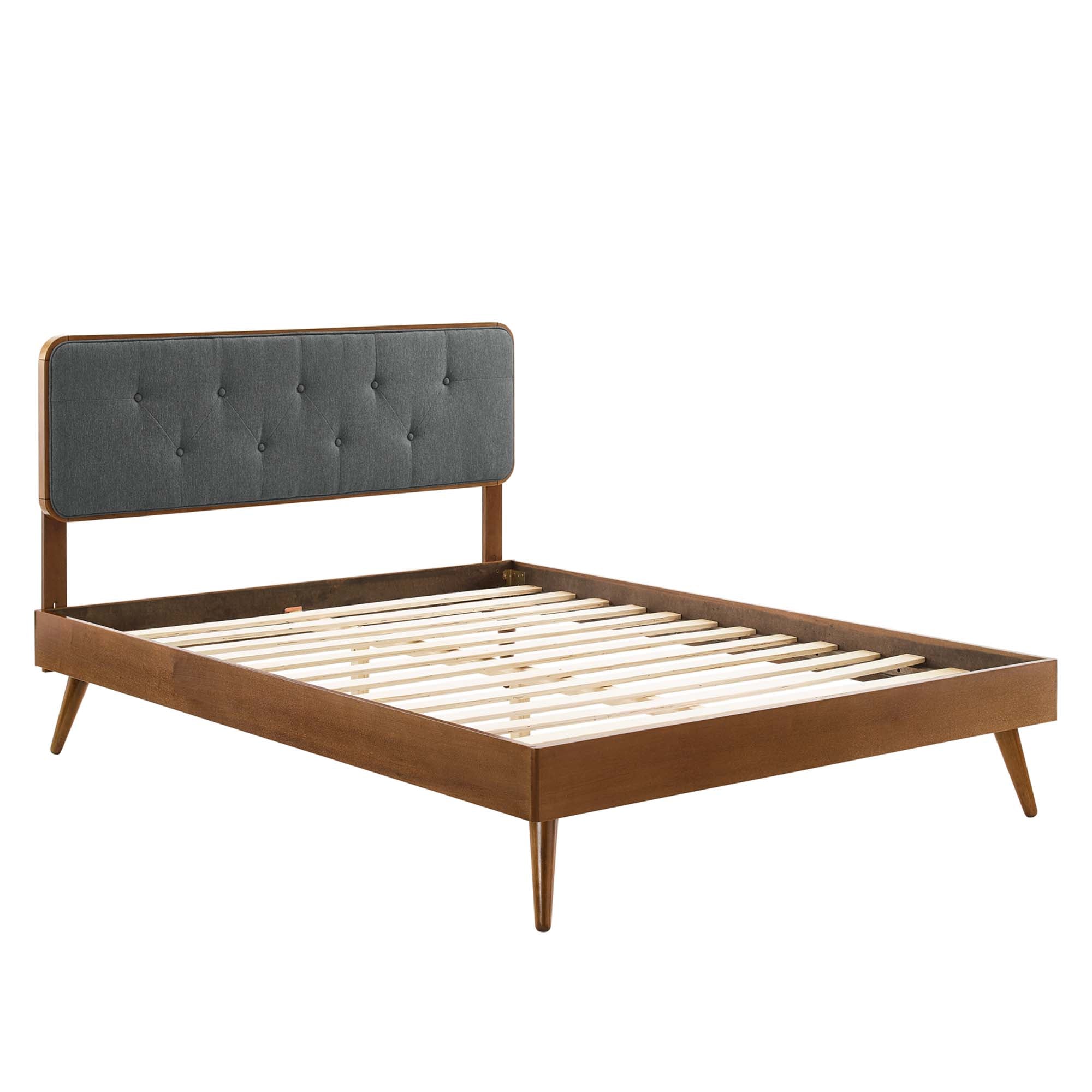 Bridgette Twin Wood Platform Bed With Splayed Legs