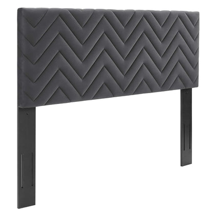 Mercy Chevron Tufted Performance Velvet Headboard