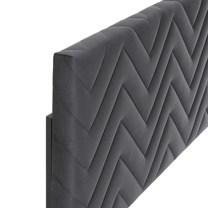 Mercy Chevron Tufted Performance Velvet Headboard