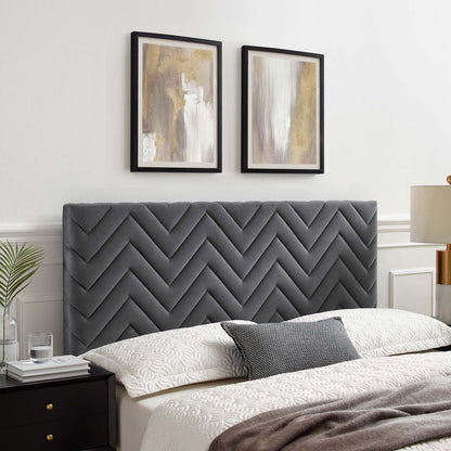 Mercy Chevron Tufted Performance Velvet Headboard