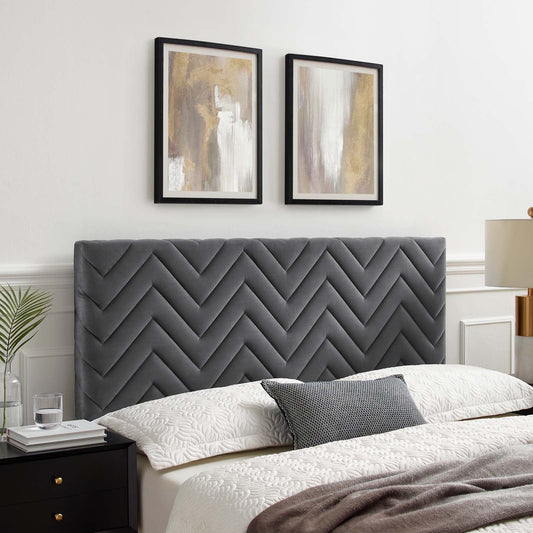 Mercy Chevron Tufted Performance Velvet Headboard