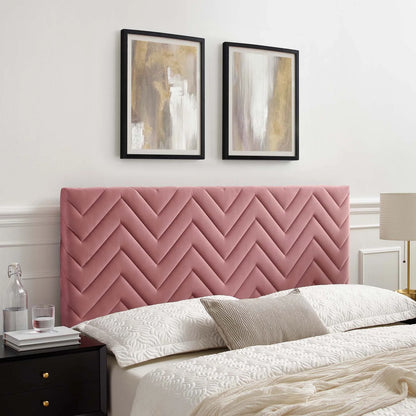 Mercy Chevron Tufted Performance Velvet Headboard