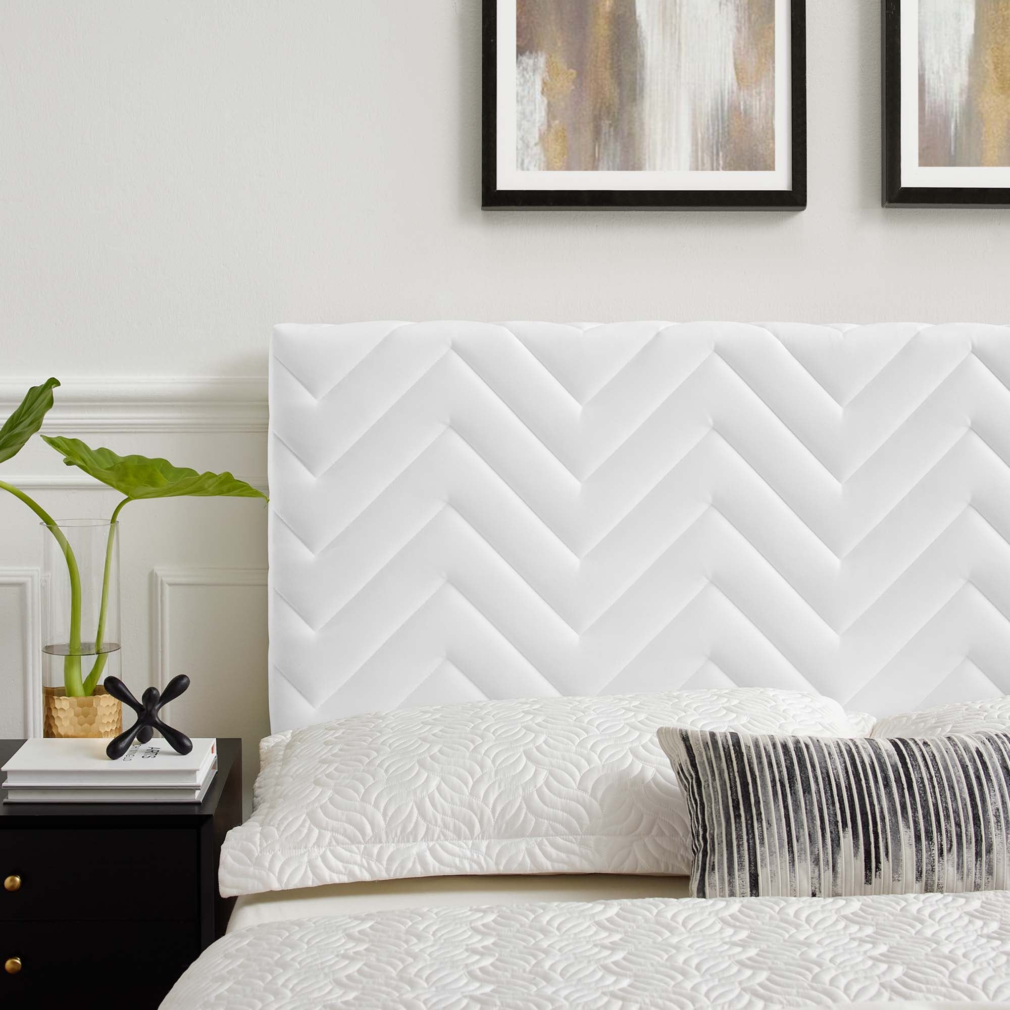 Mercy Chevron Tufted Performance Velvet Twin Headboard