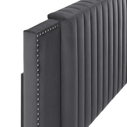 Felicity Channel Tufted Performance Velvet Headboard