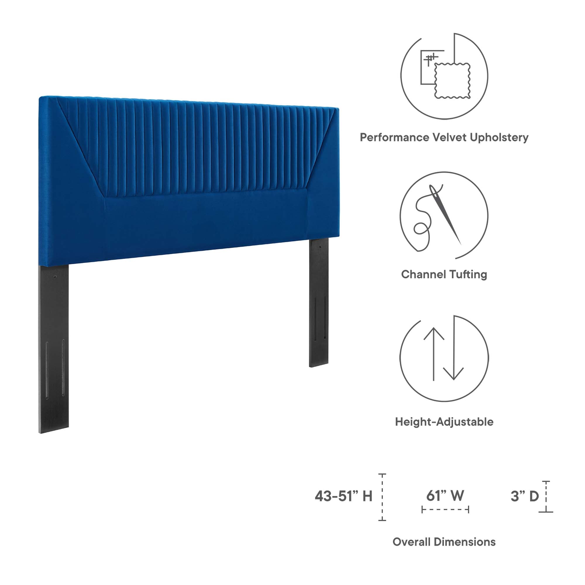 Patience Channel Tufted Performance Velvet King/California King Headboard