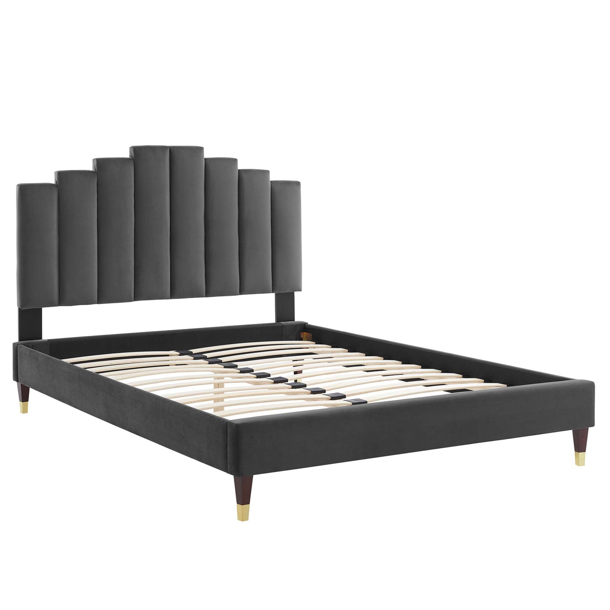 Elise Queen Performance Velvet Platform Bed