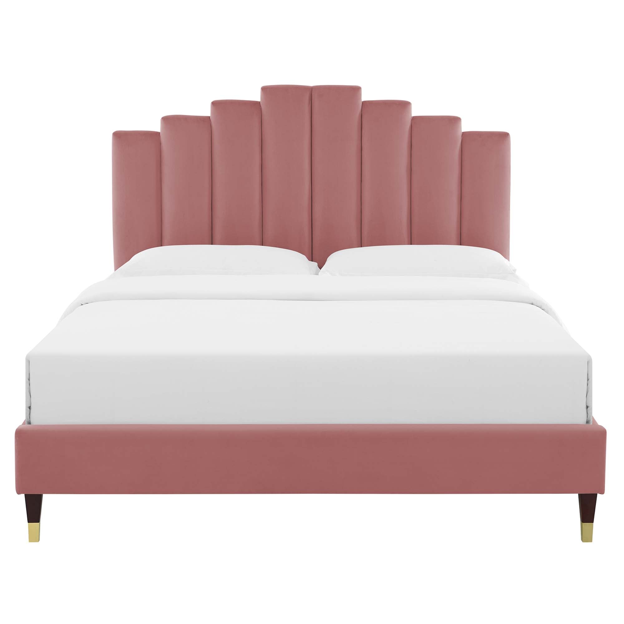 Elise Queen Performance Velvet Platform Bed