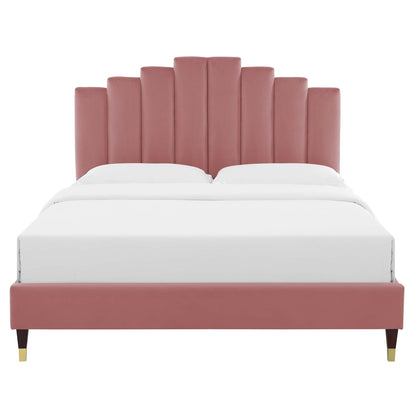 Elise Queen Performance Velvet Platform Bed