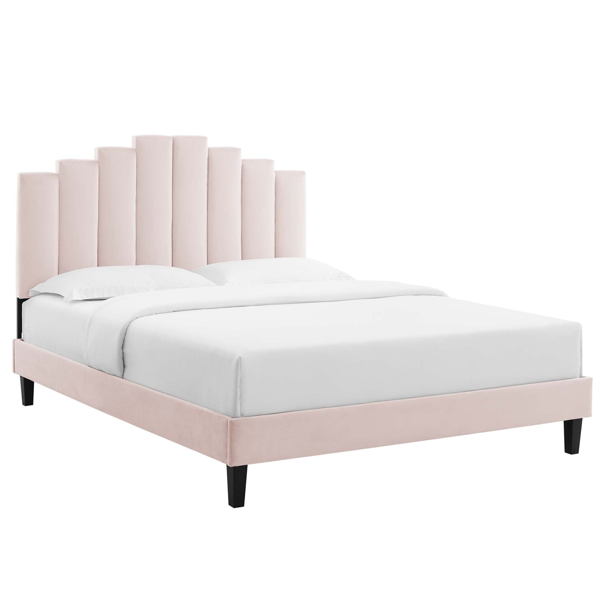 Elise Queen Performance Velvet Platform Bed