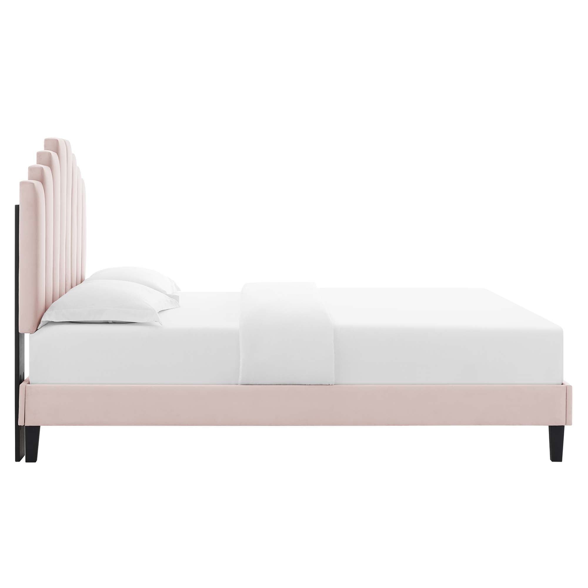 Elise Queen Performance Velvet Platform Bed