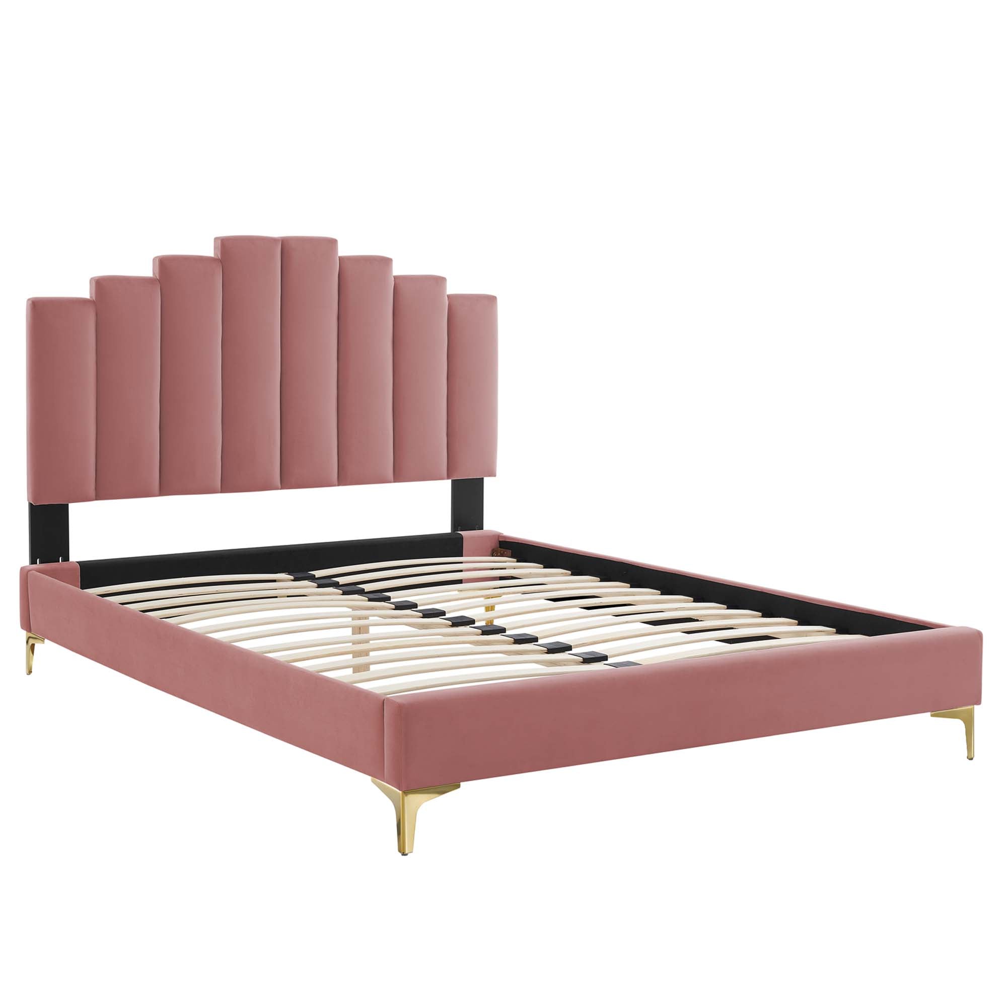 Elise Queen Performance Velvet Platform Bed