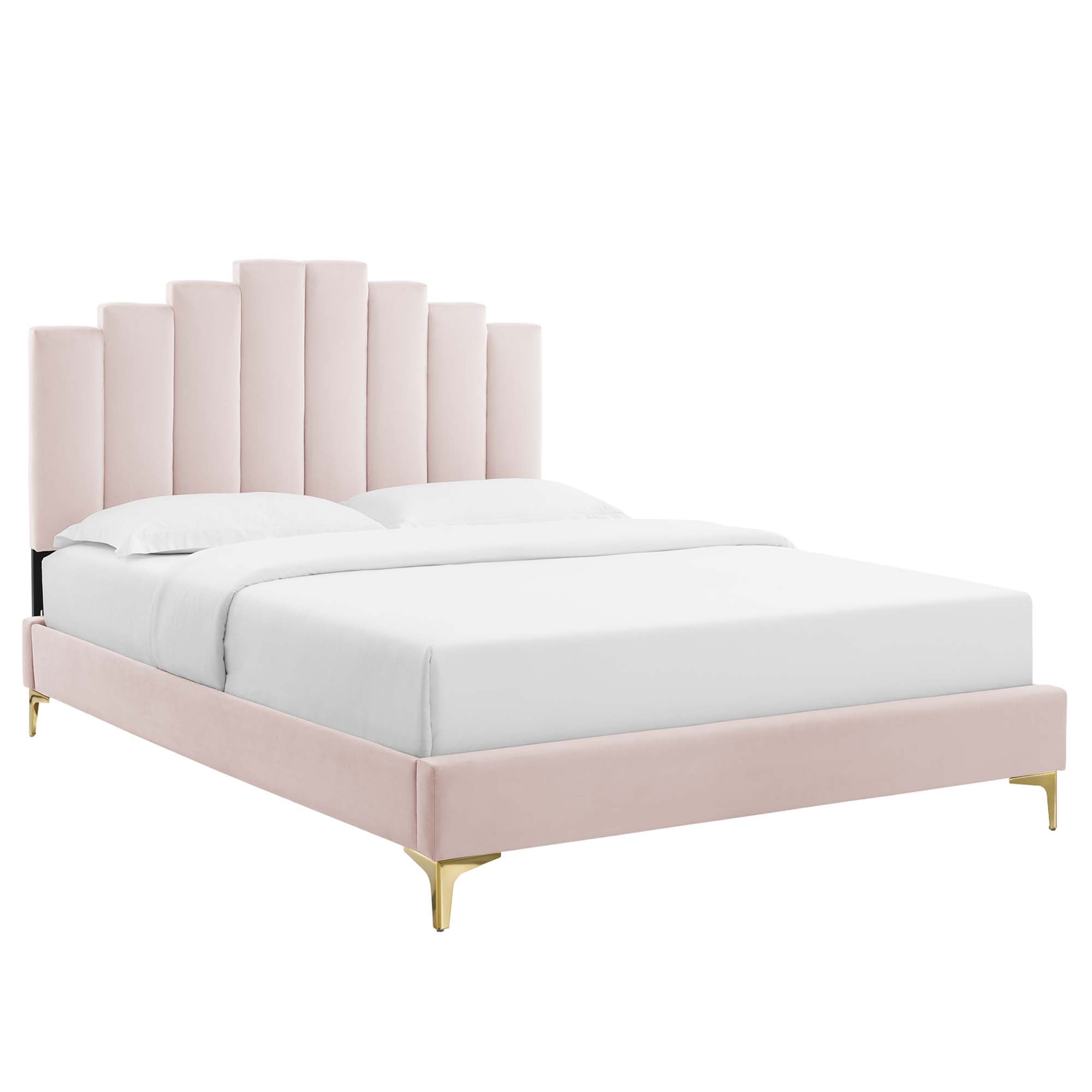 Elise Queen Performance Velvet Platform Bed