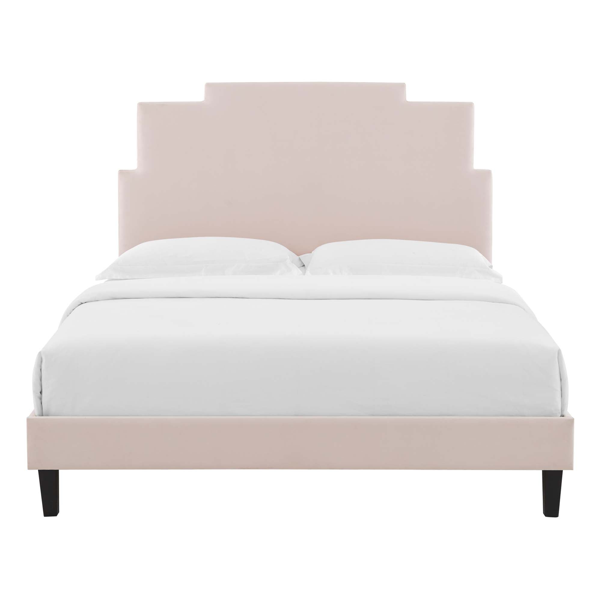 Lindsey Performance Velvet Queen Platform Bed