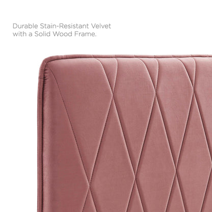 Phillipa Performance Velvet Queen Platform Bed