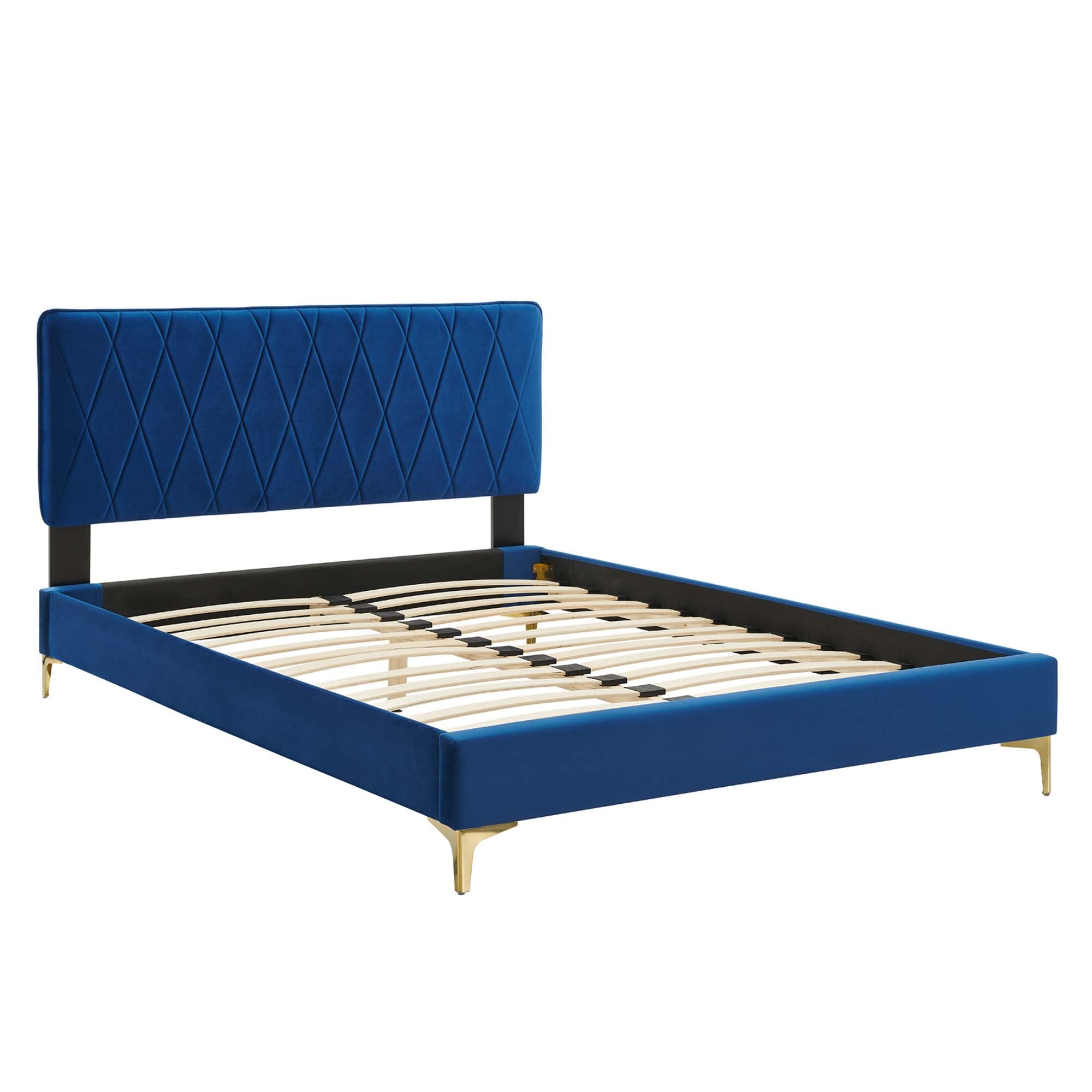 Phillipa Performance Velvet Queen Platform Bed