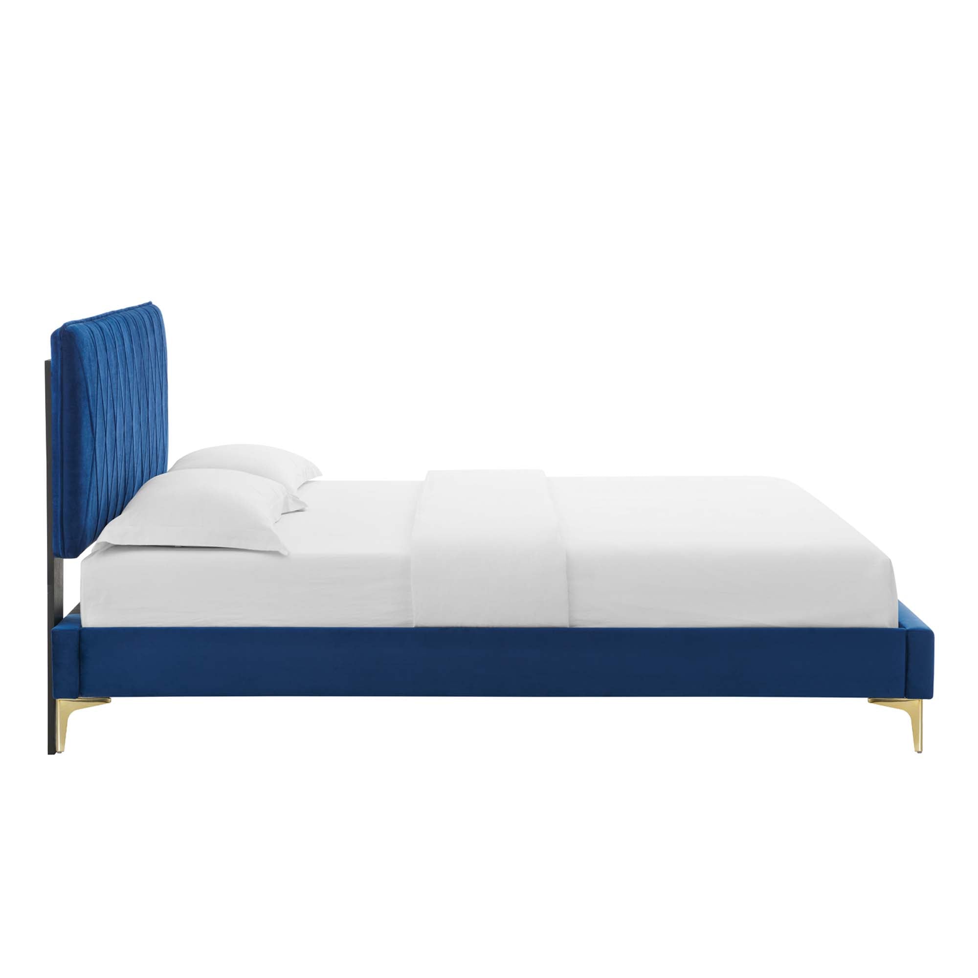 Phillipa Performance Velvet Queen Platform Bed