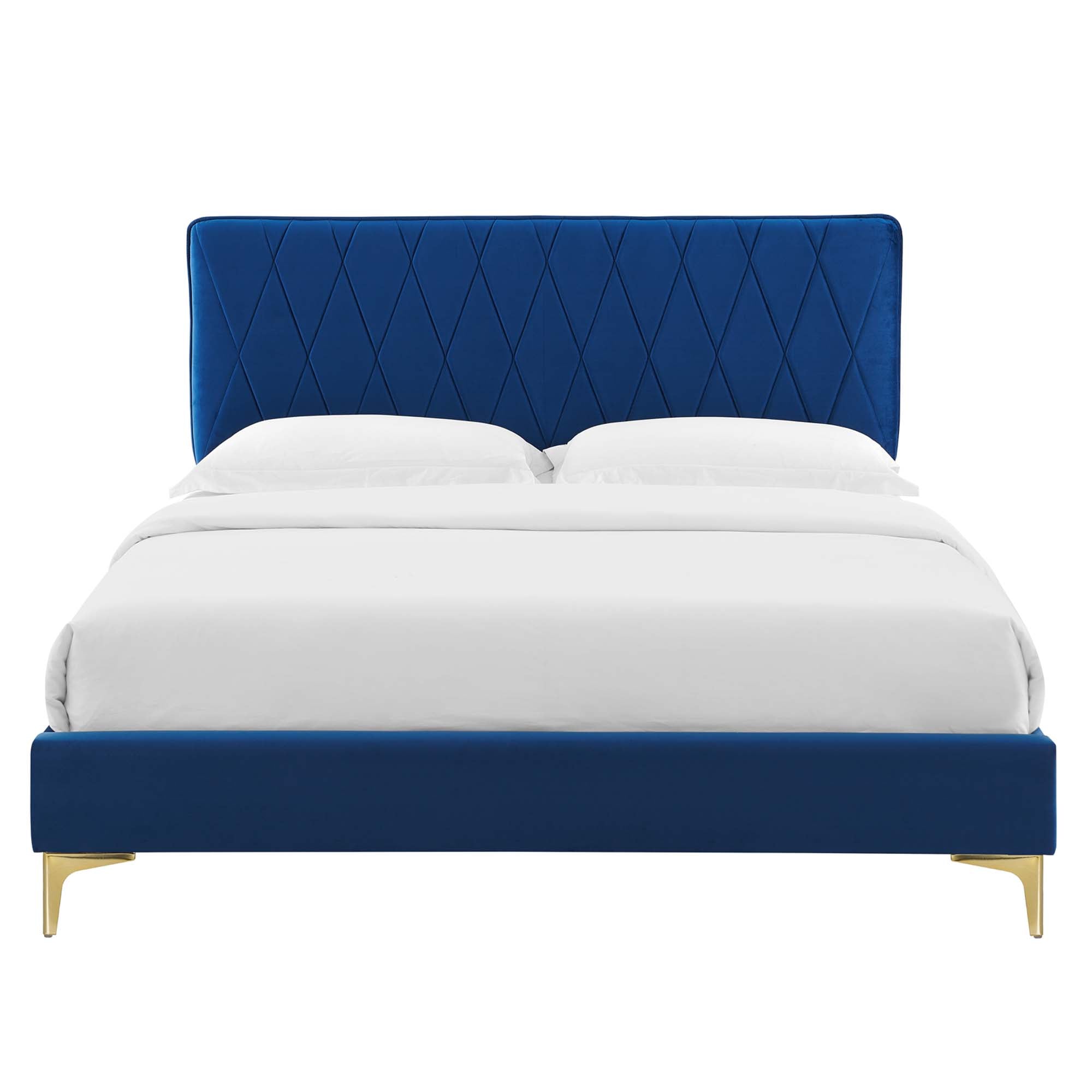 Phillipa Performance Velvet Queen Platform Bed