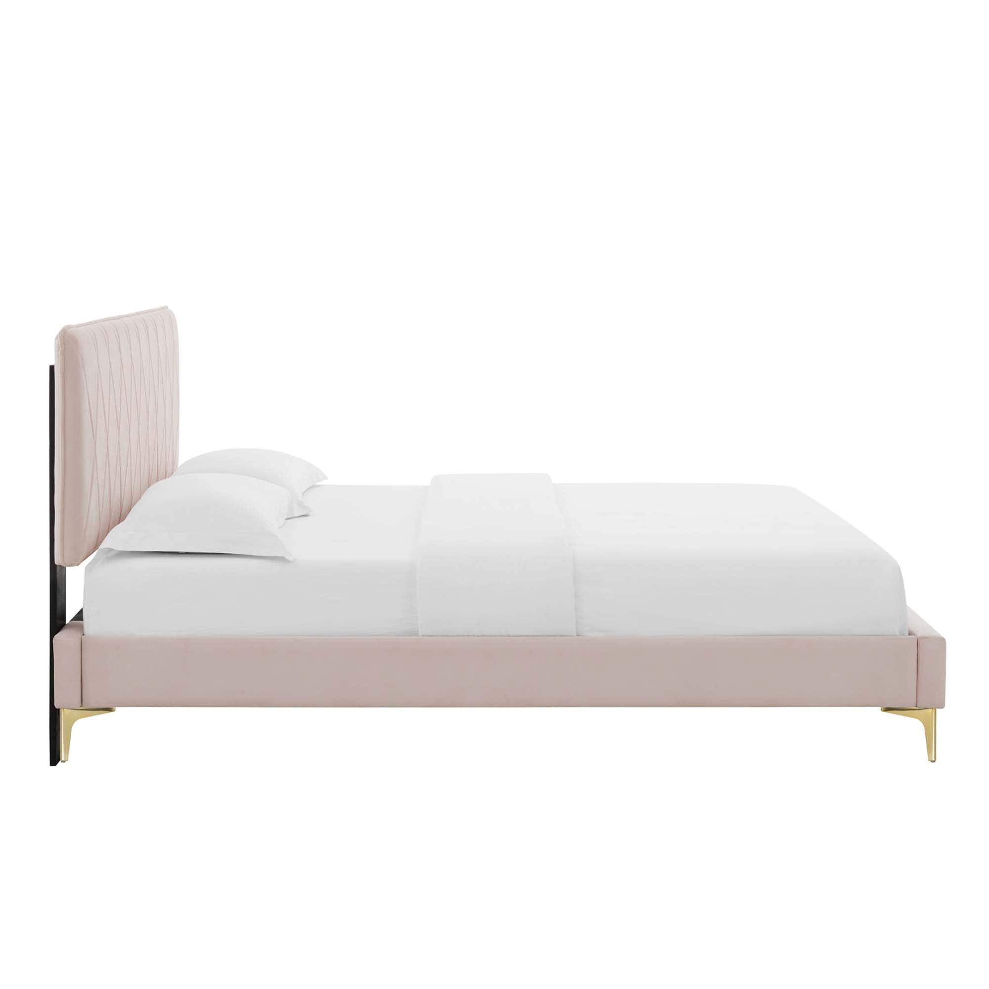 Phillipa Performance Velvet Queen Platform Bed