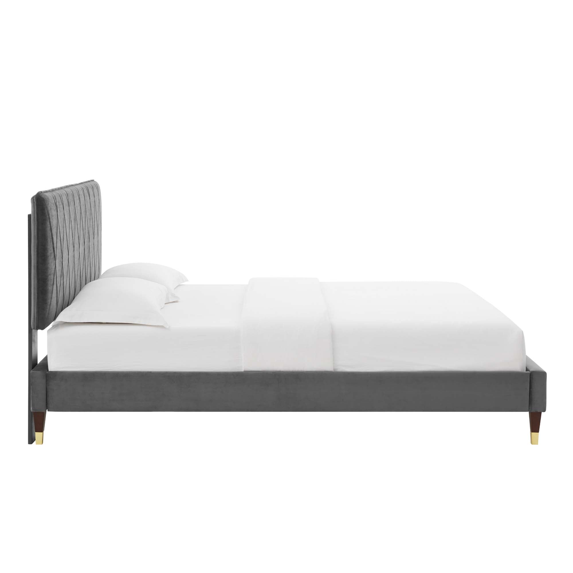 Phillipa Performance Velvet Queen Platform Bed