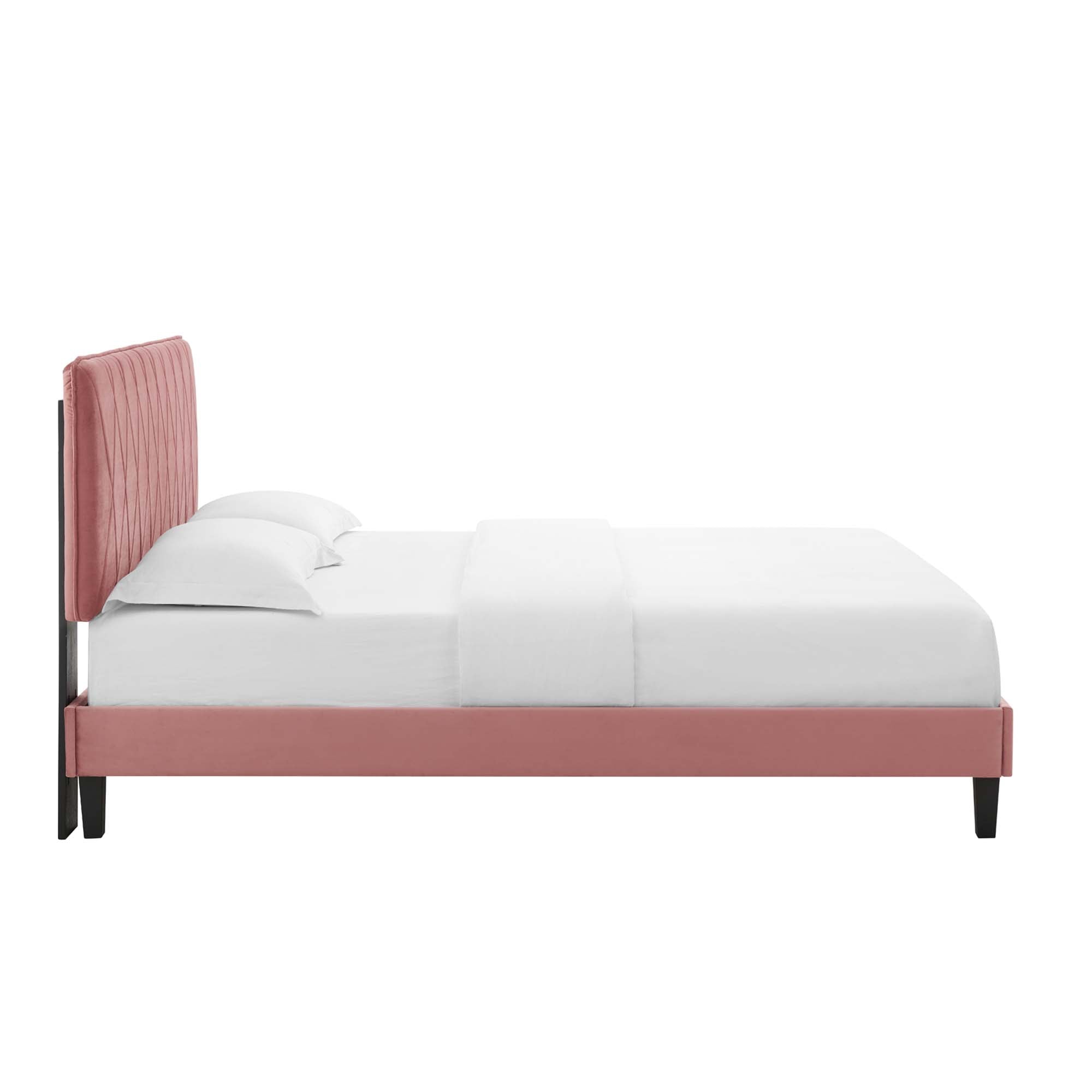 Phillipa Performance Velvet Queen Platform Bed