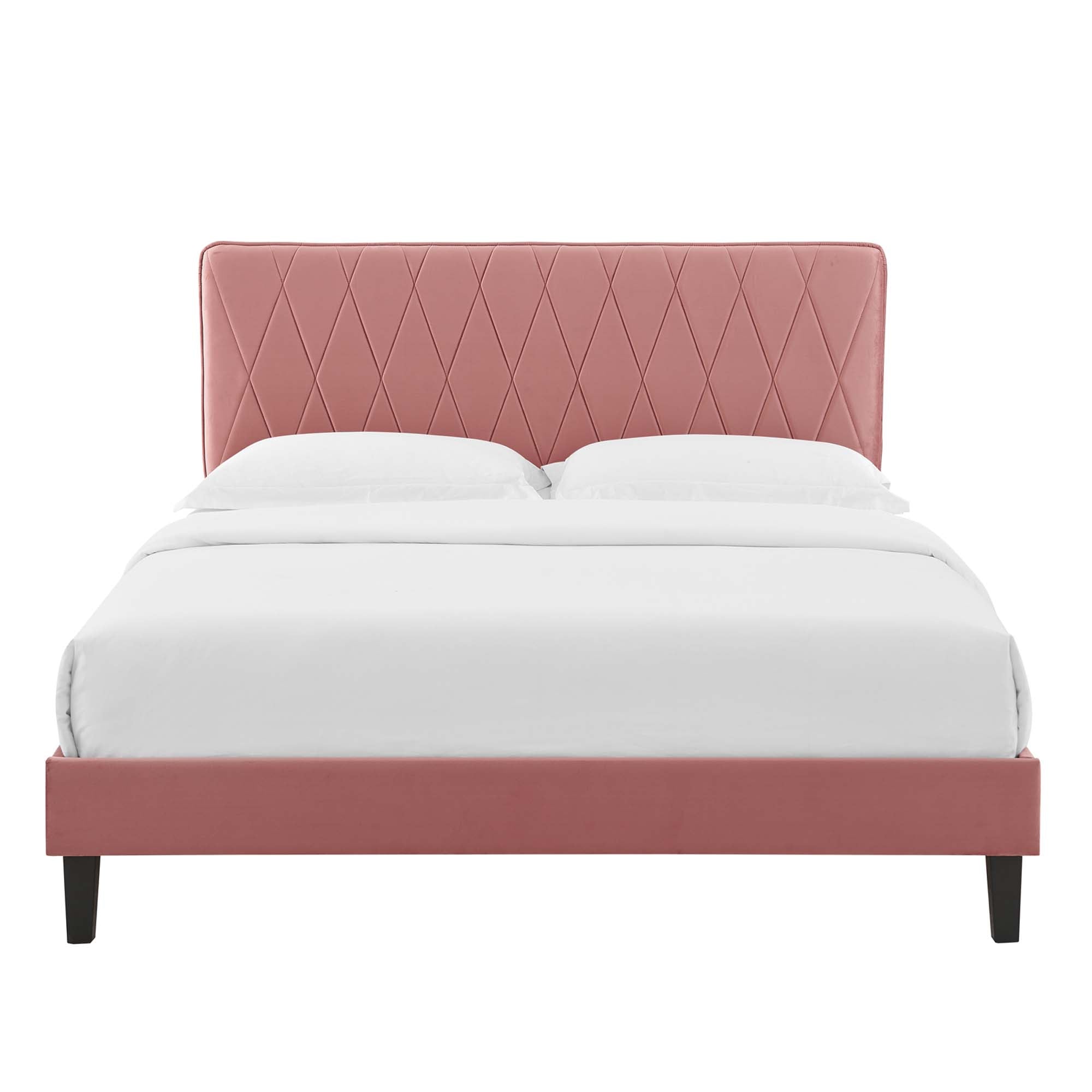 Phillipa Performance Velvet Queen Platform Bed