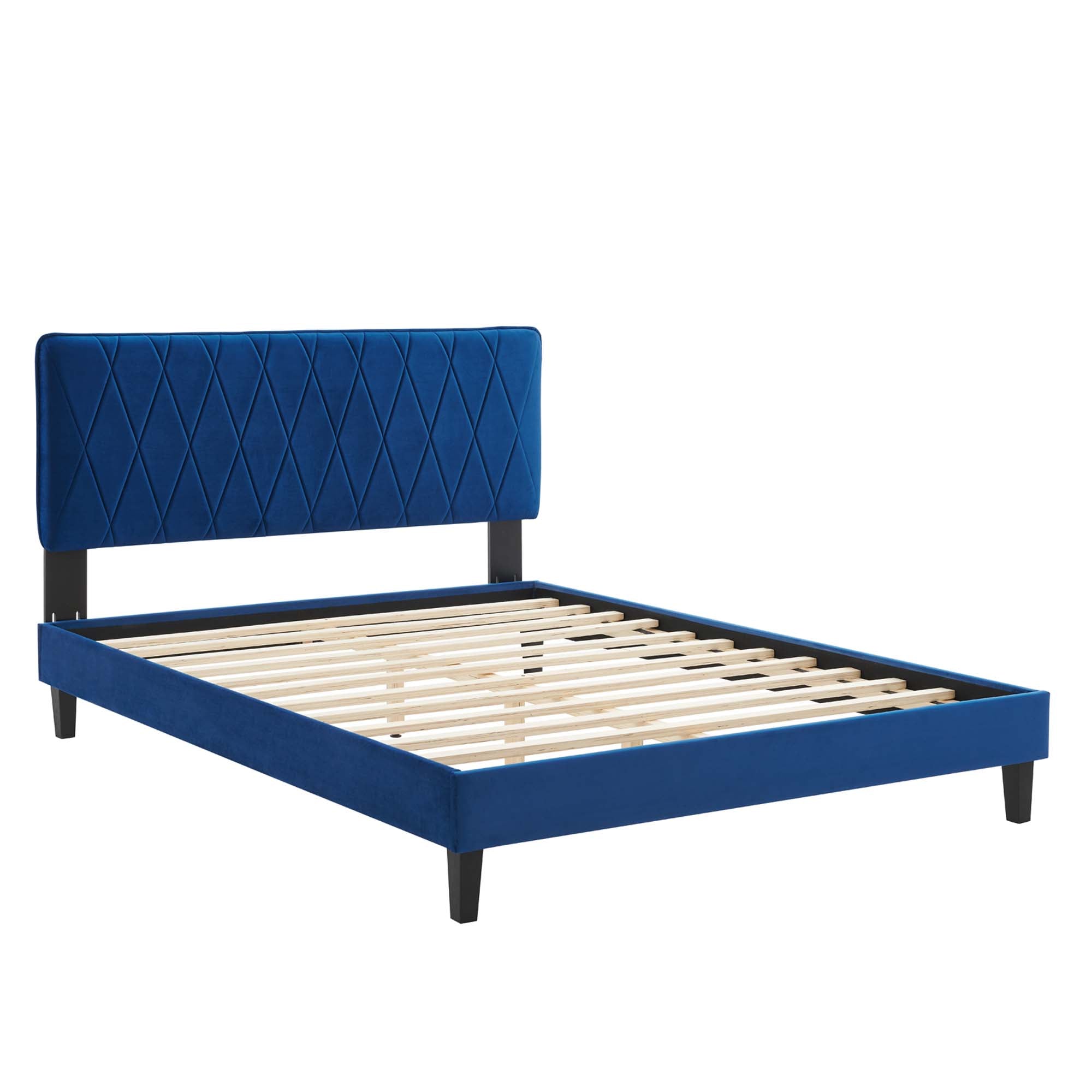 Phillipa Performance Velvet Queen Platform Bed