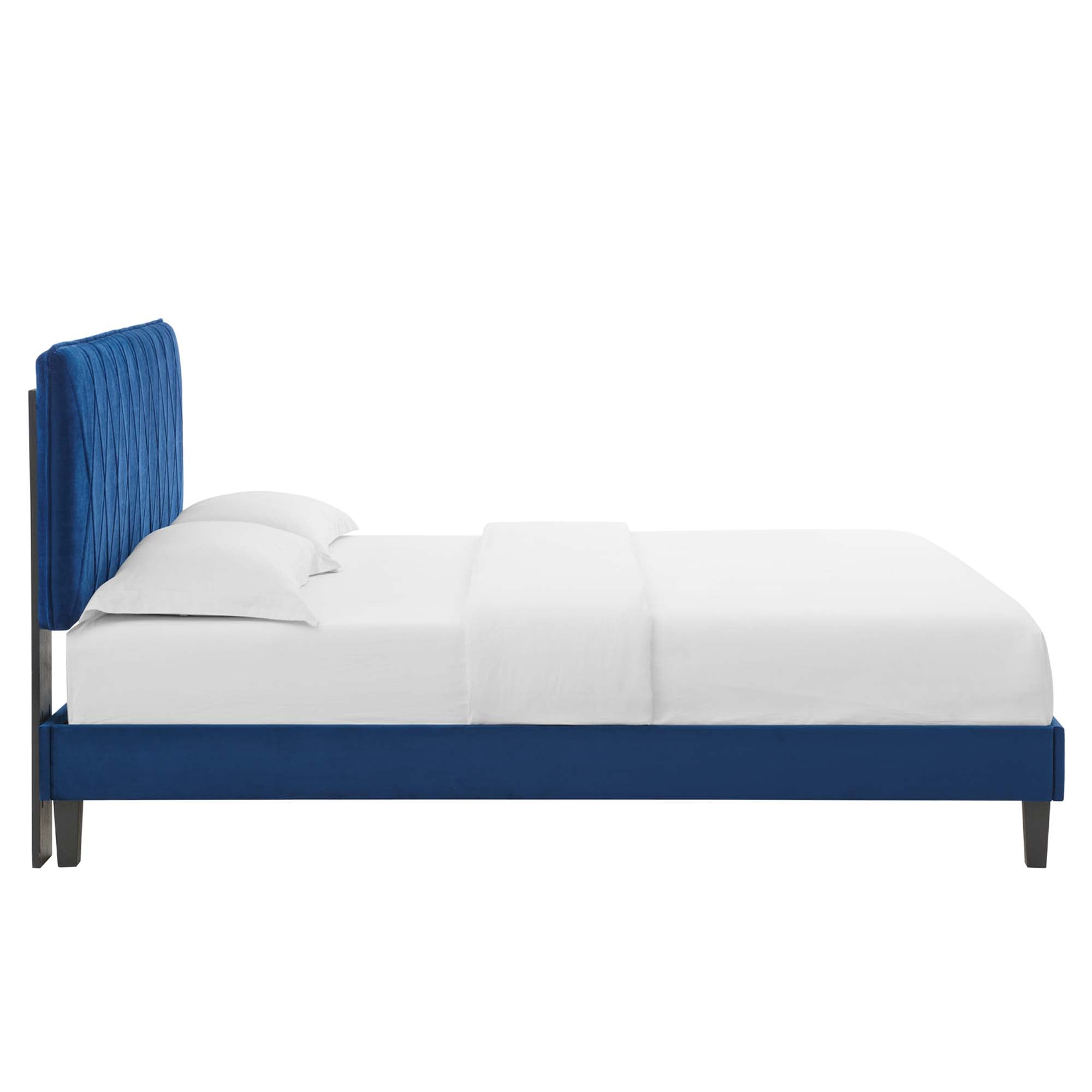 Phillipa Performance Velvet Queen Platform Bed