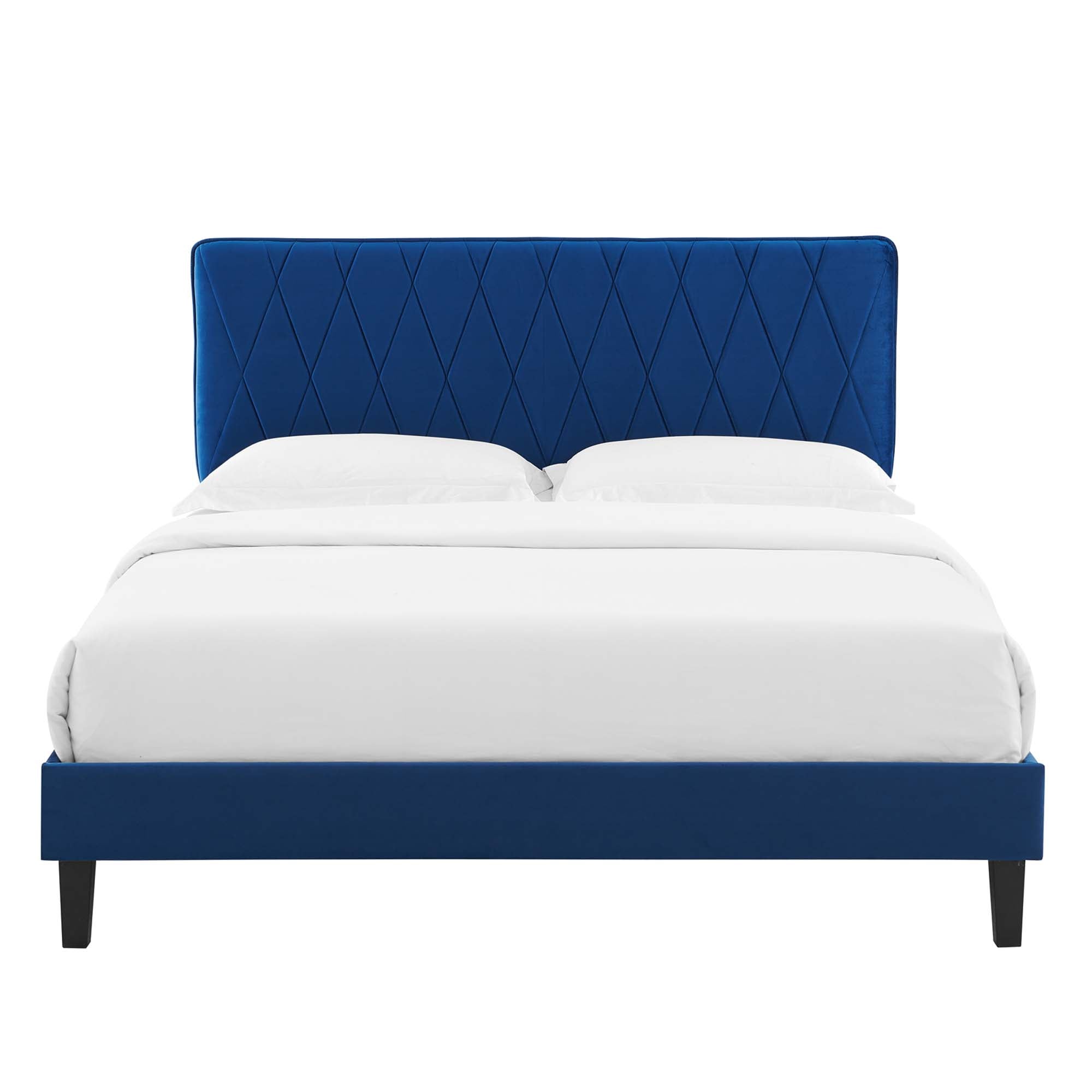 Phillipa Performance Velvet Queen Platform Bed