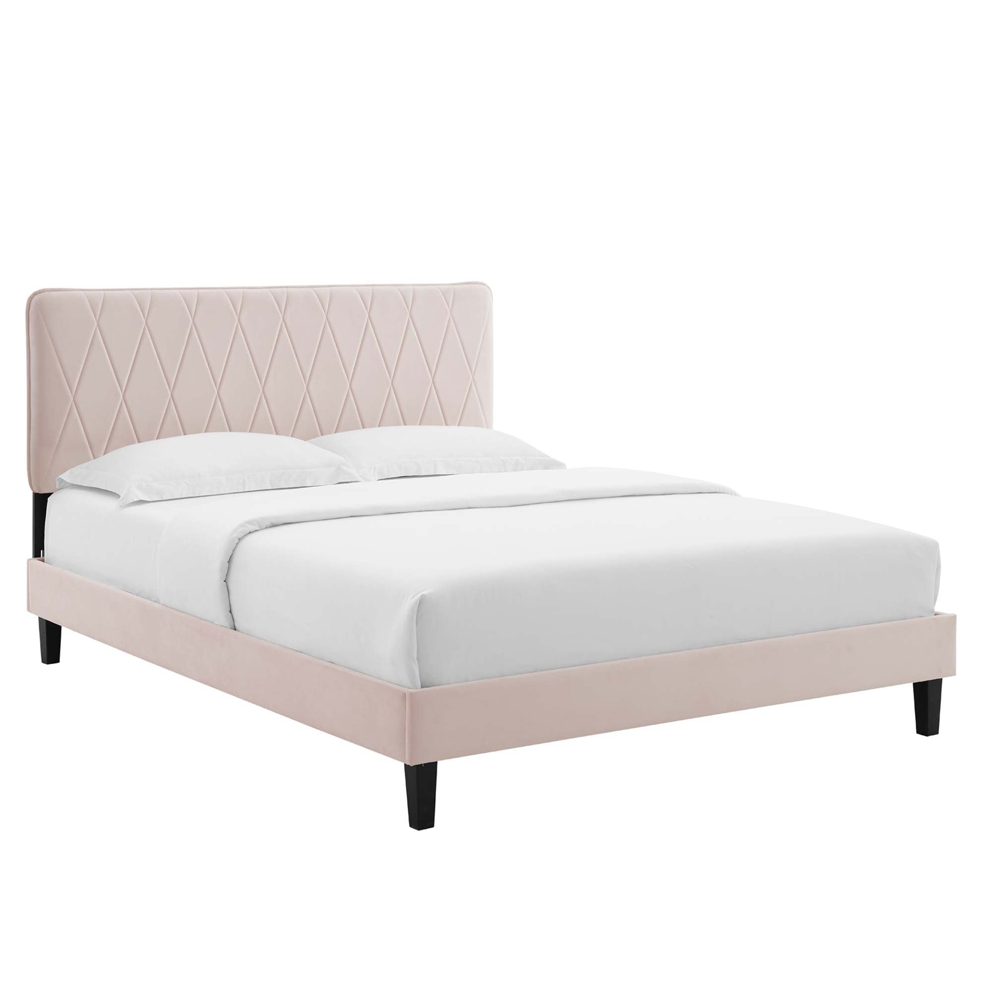 Phillipa Performance Velvet Queen Platform Bed