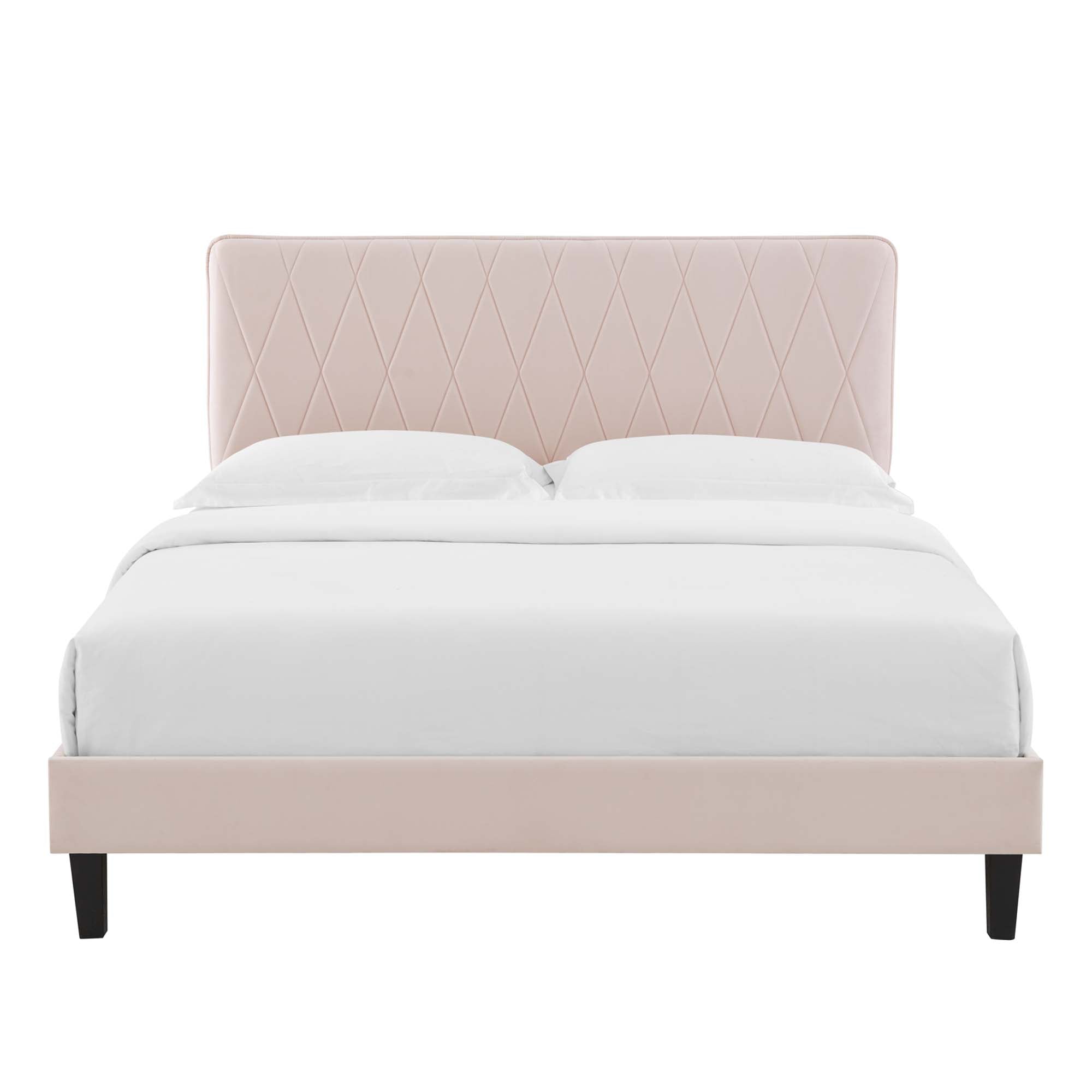 Phillipa Performance Velvet Queen Platform Bed