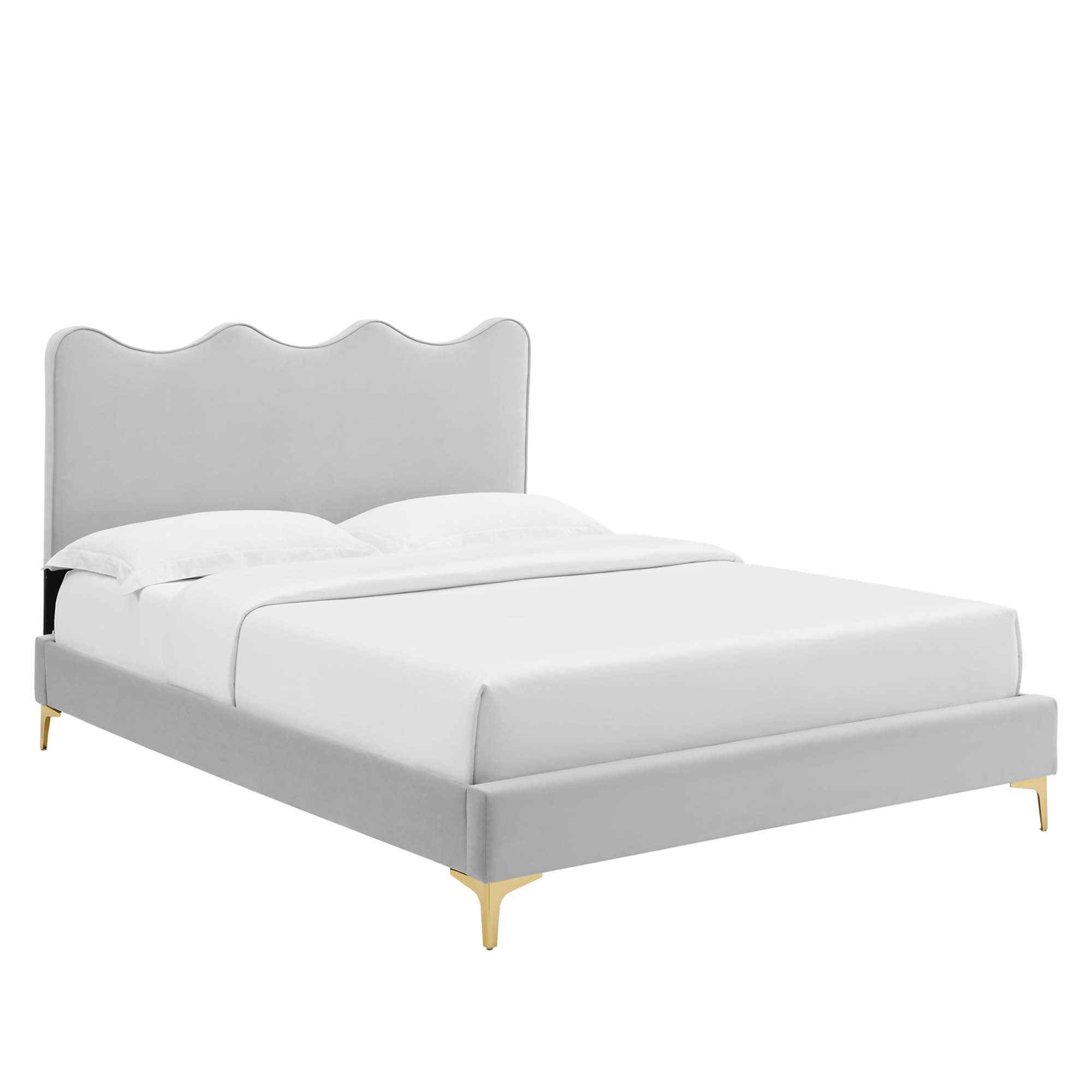 Current Performance Velvet Queen Platform Bed