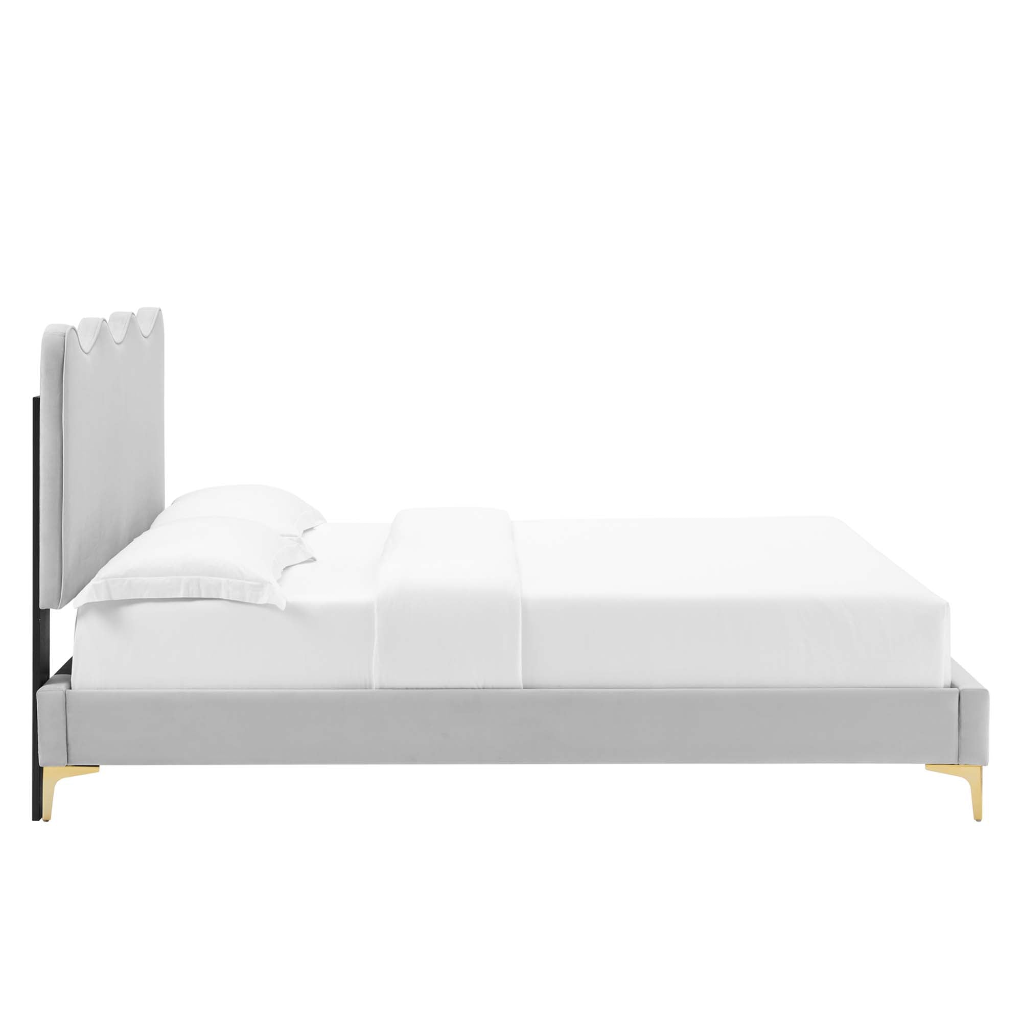 Current Performance Velvet Queen Platform Bed