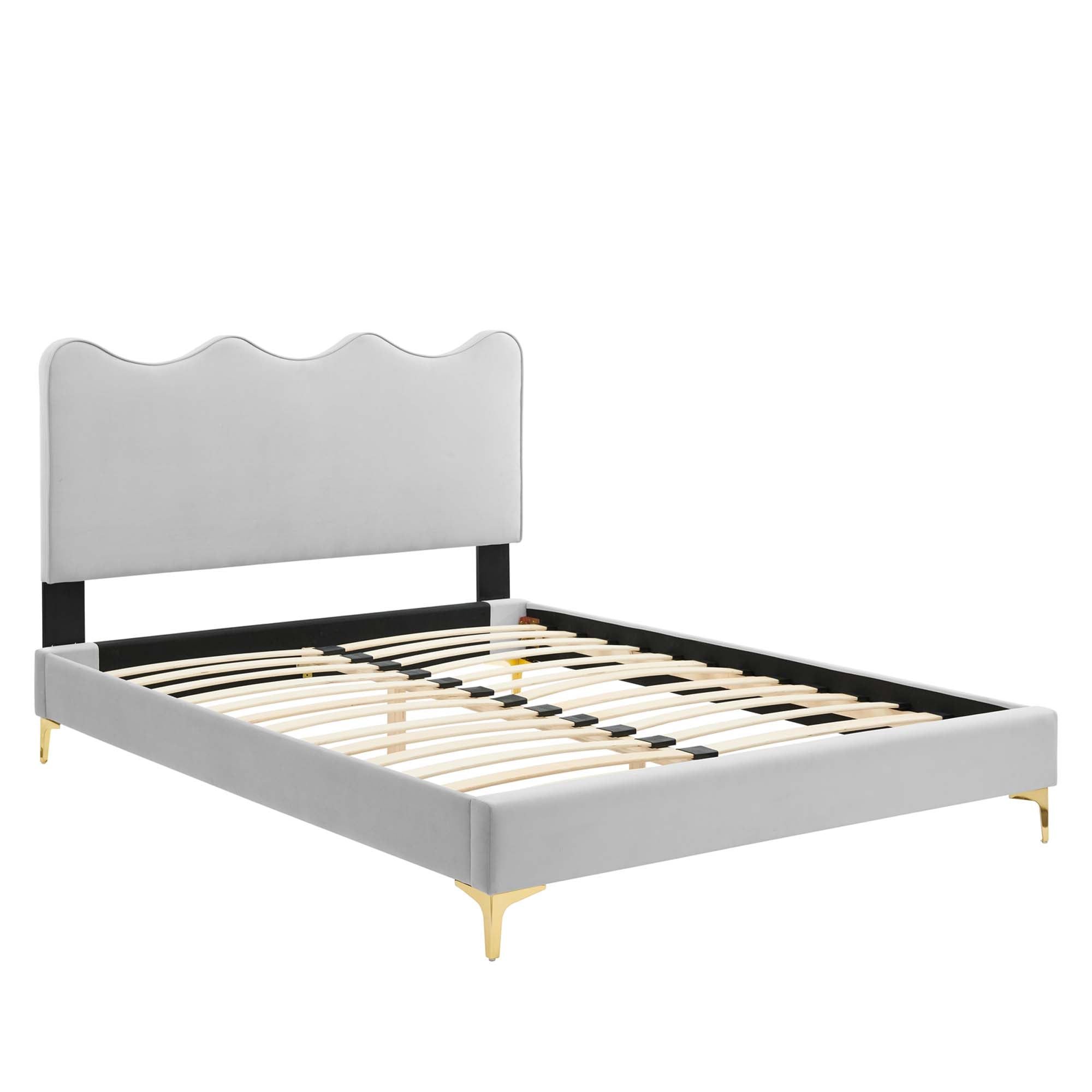 Current Performance Velvet Queen Platform Bed