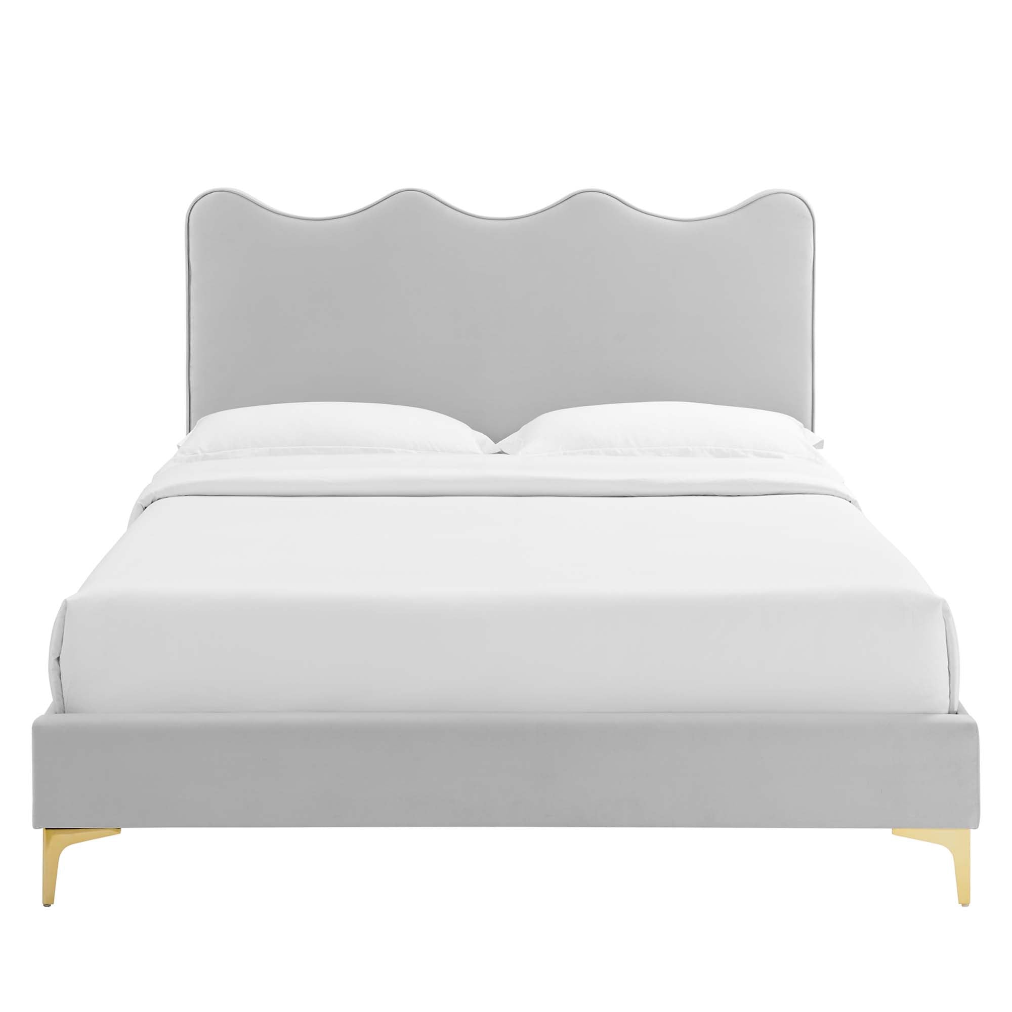 Current Performance Velvet Queen Platform Bed