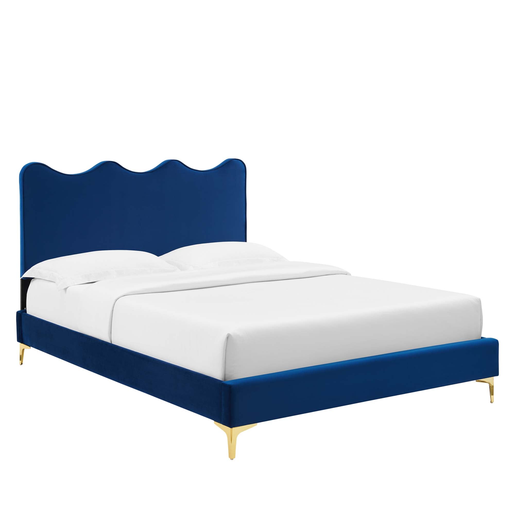 Current Performance Velvet Queen Platform Bed