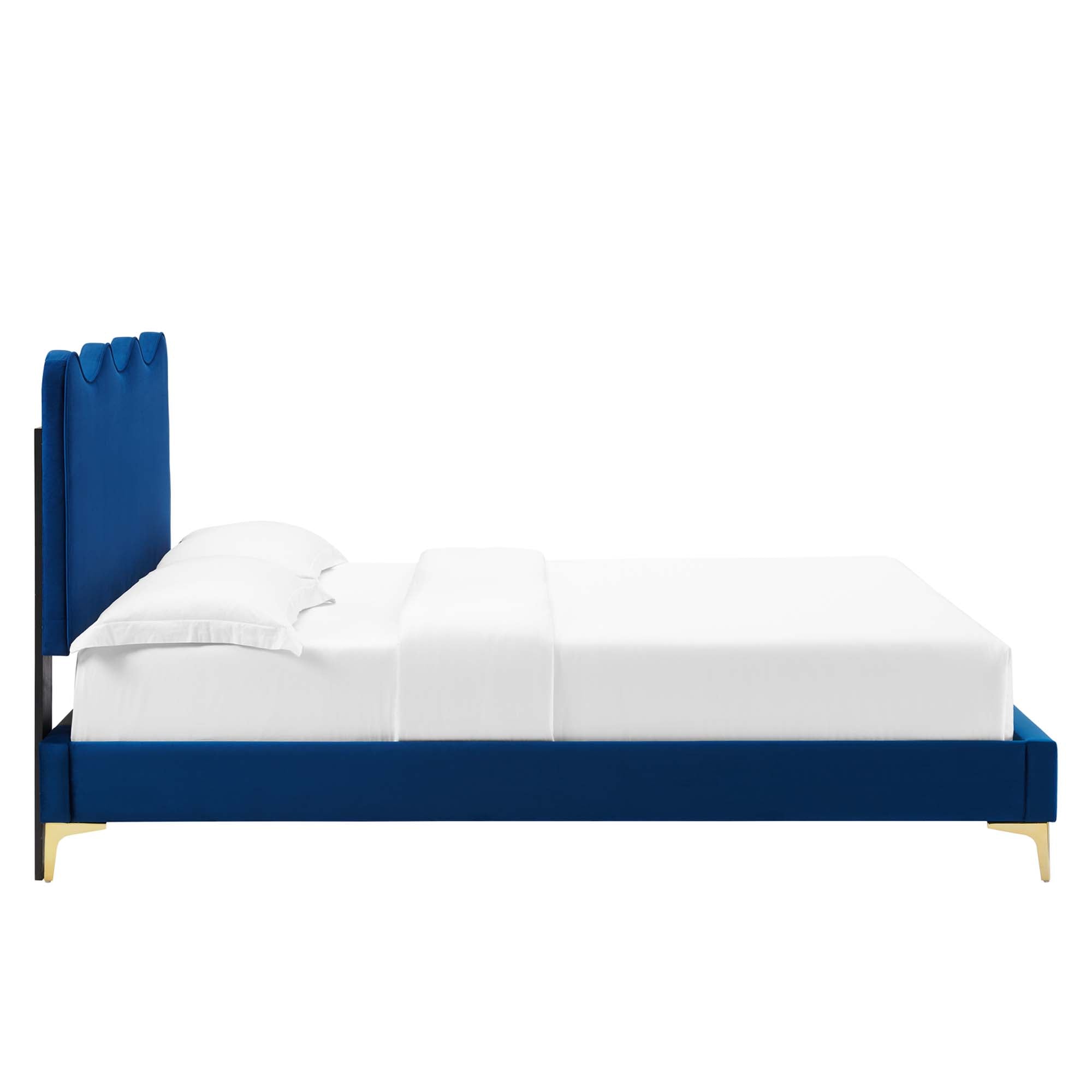 Current Performance Velvet Queen Platform Bed