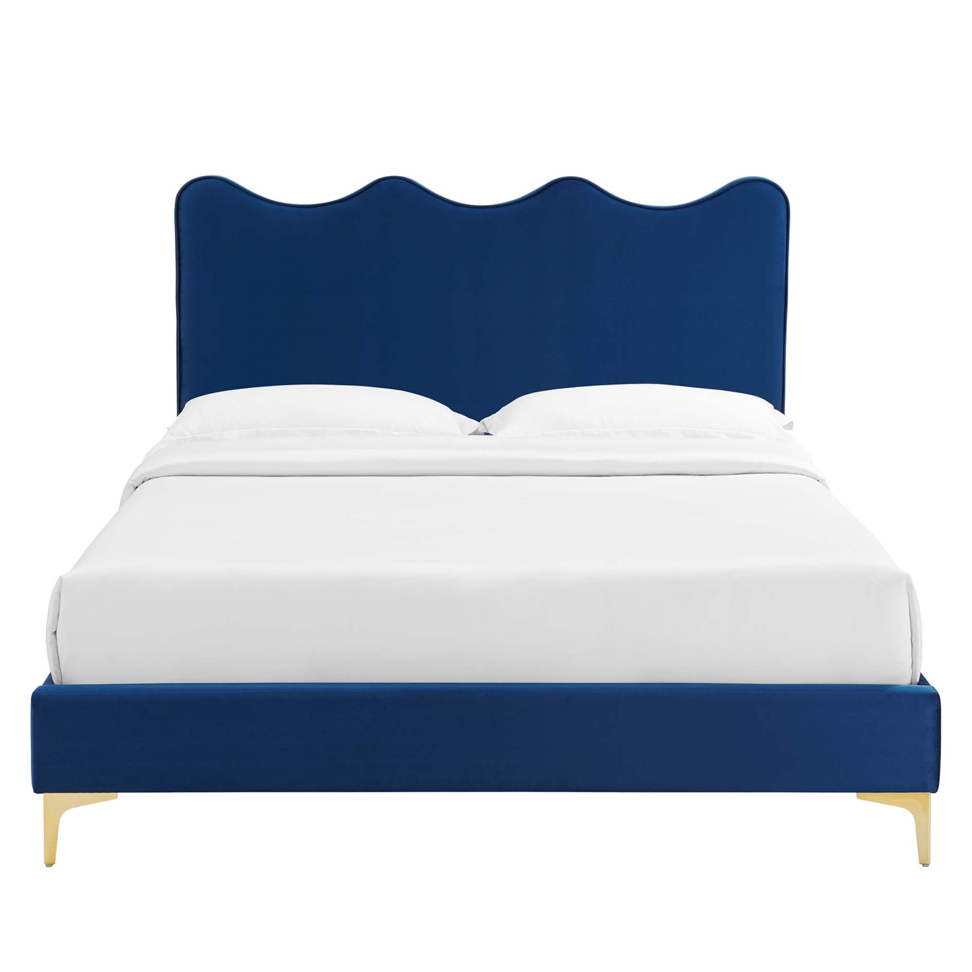 Current Performance Velvet Queen Platform Bed