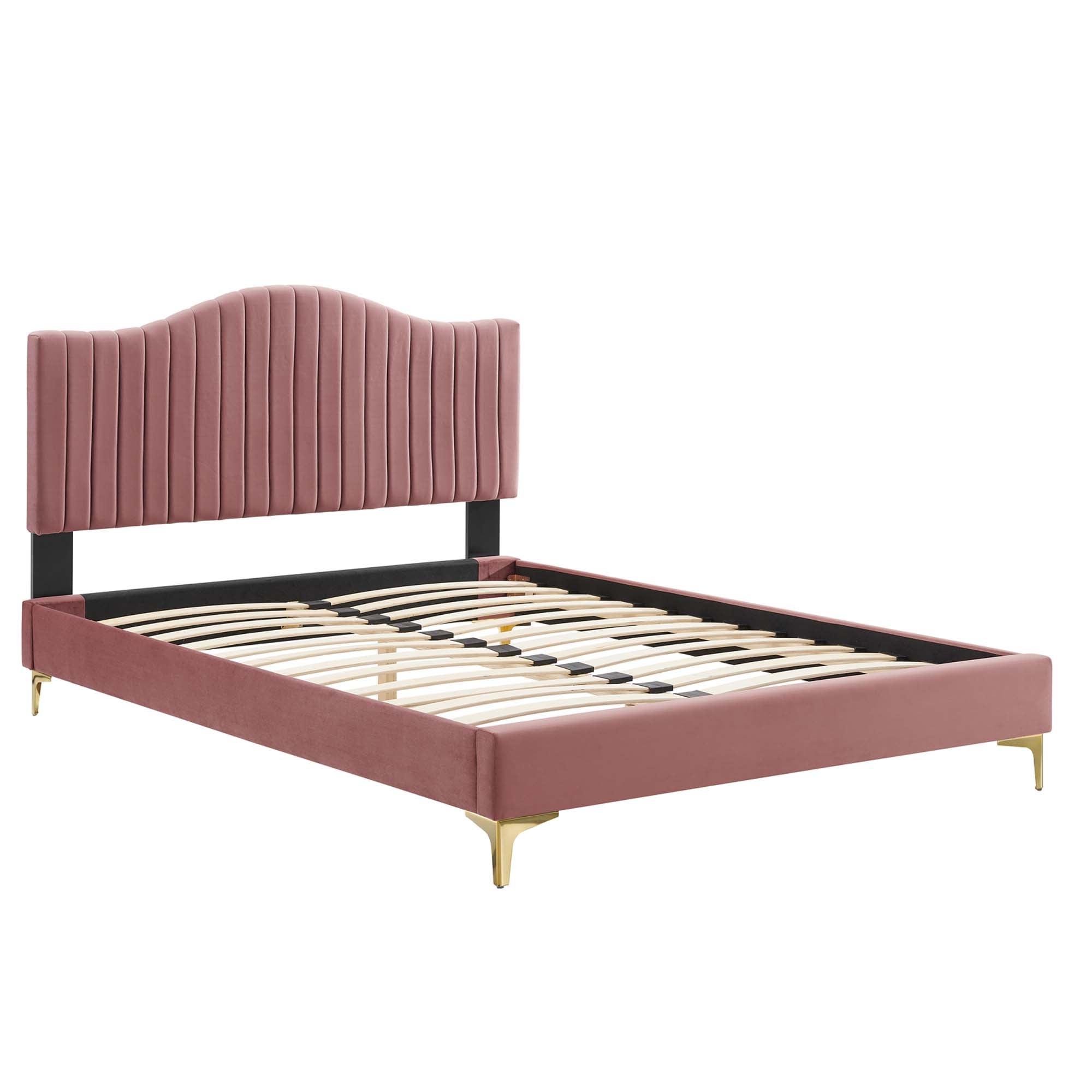 Juniper Channel Tufted Performance Velvet Queen Platform Bed